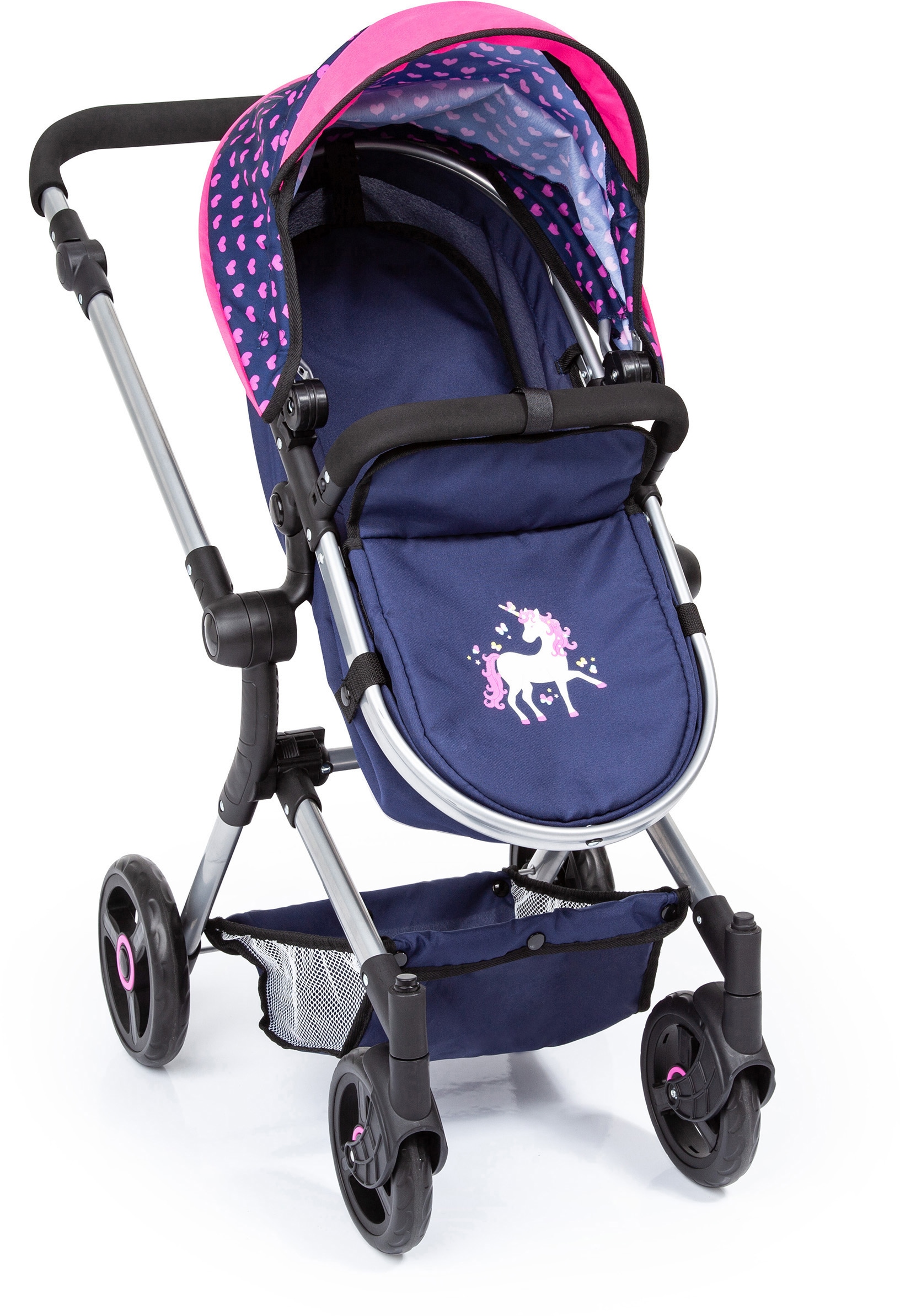 Bayer Kombi-Puppenwagen »Vario, Blau/Pink«, inkl. Wickeltasche