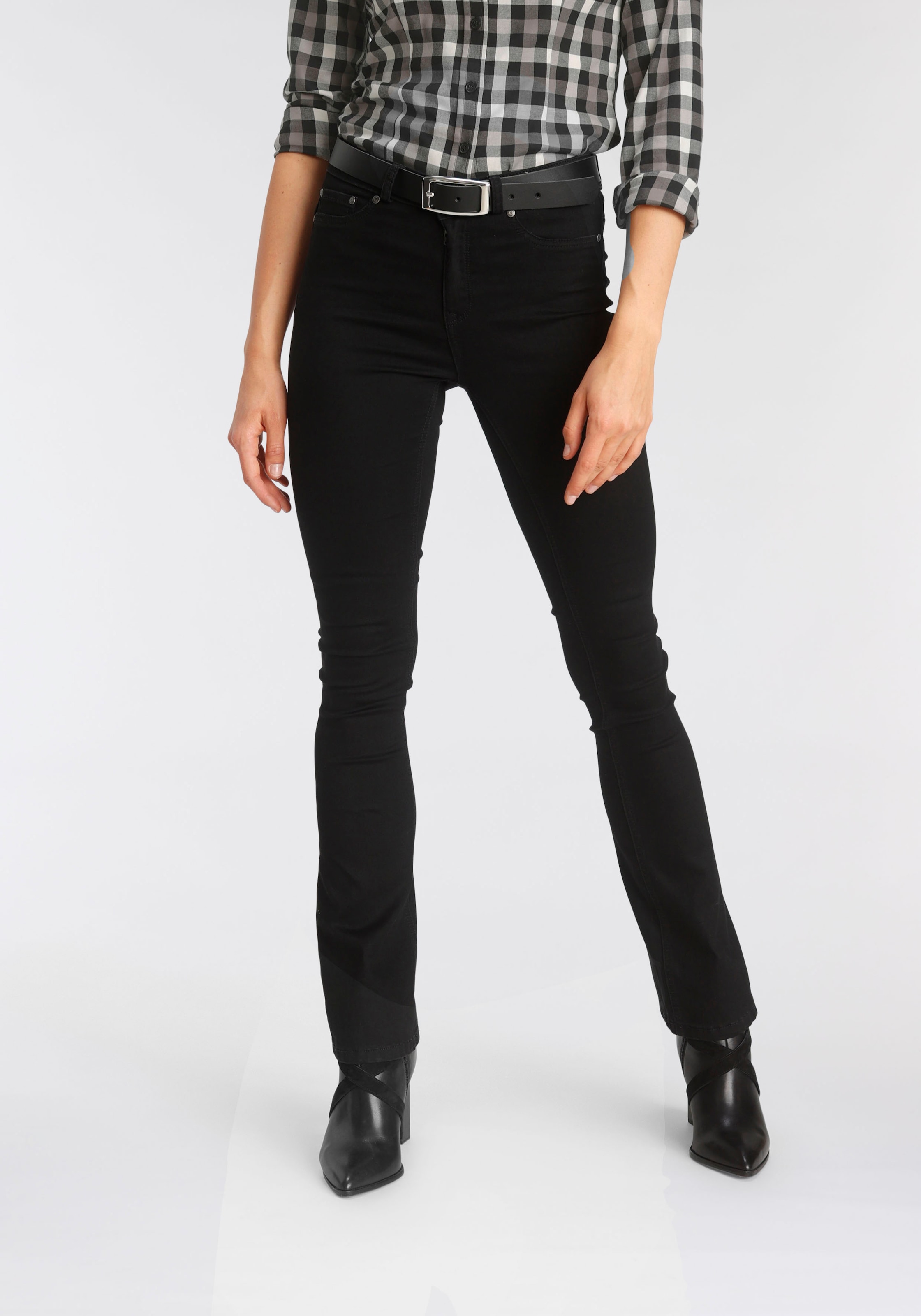 Shapingnähten Arizona kaufen High Bootcut-Jeans mit »Ultra im Waist Online-Shop Stretch«,
