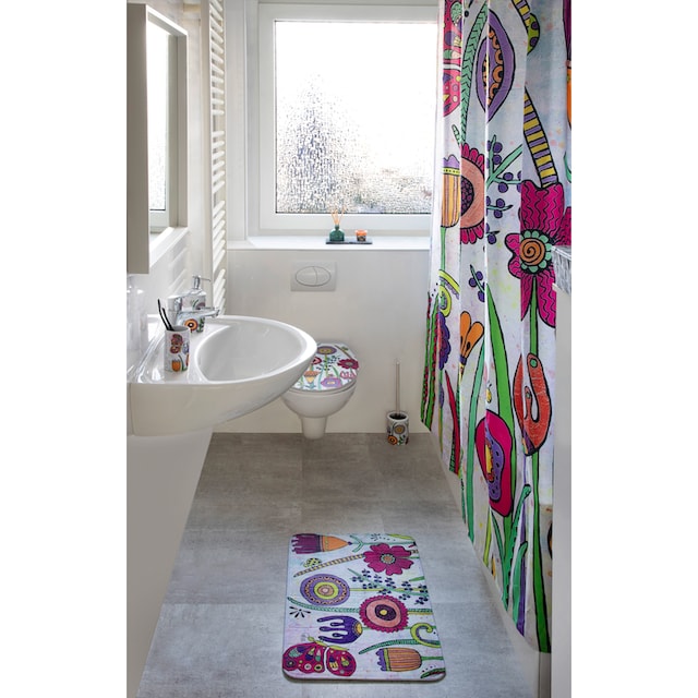 WENKO WC-Garnitur »Rollin'Art Full Bloom«, aus Keramik, freistehend, inkl.  WC-Bürste online kaufen