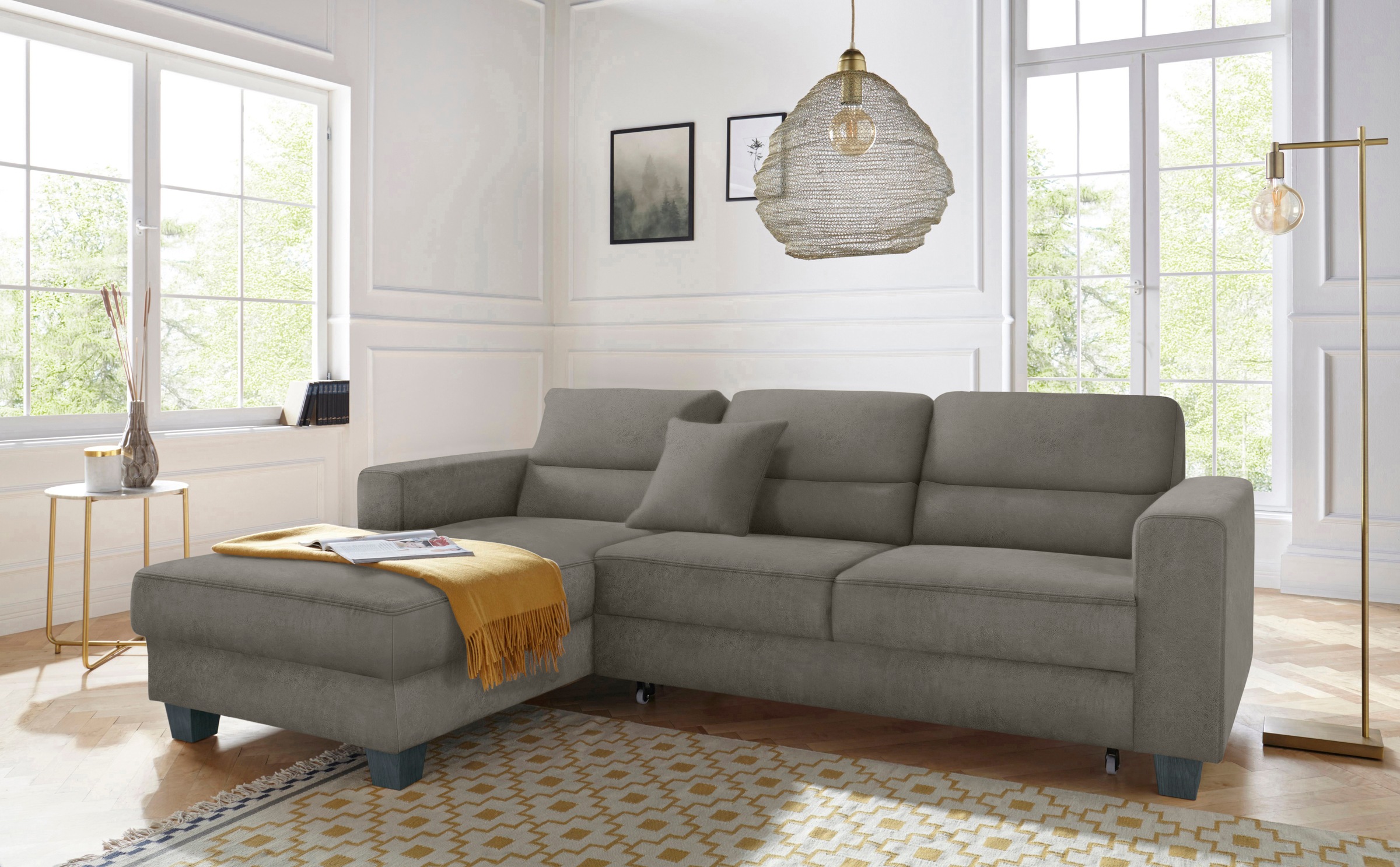 TRENDMANUFAKTUR Ecksofa »Chamber, zeitlos und modern, bequem mit hohem Sitz günstig online kaufen