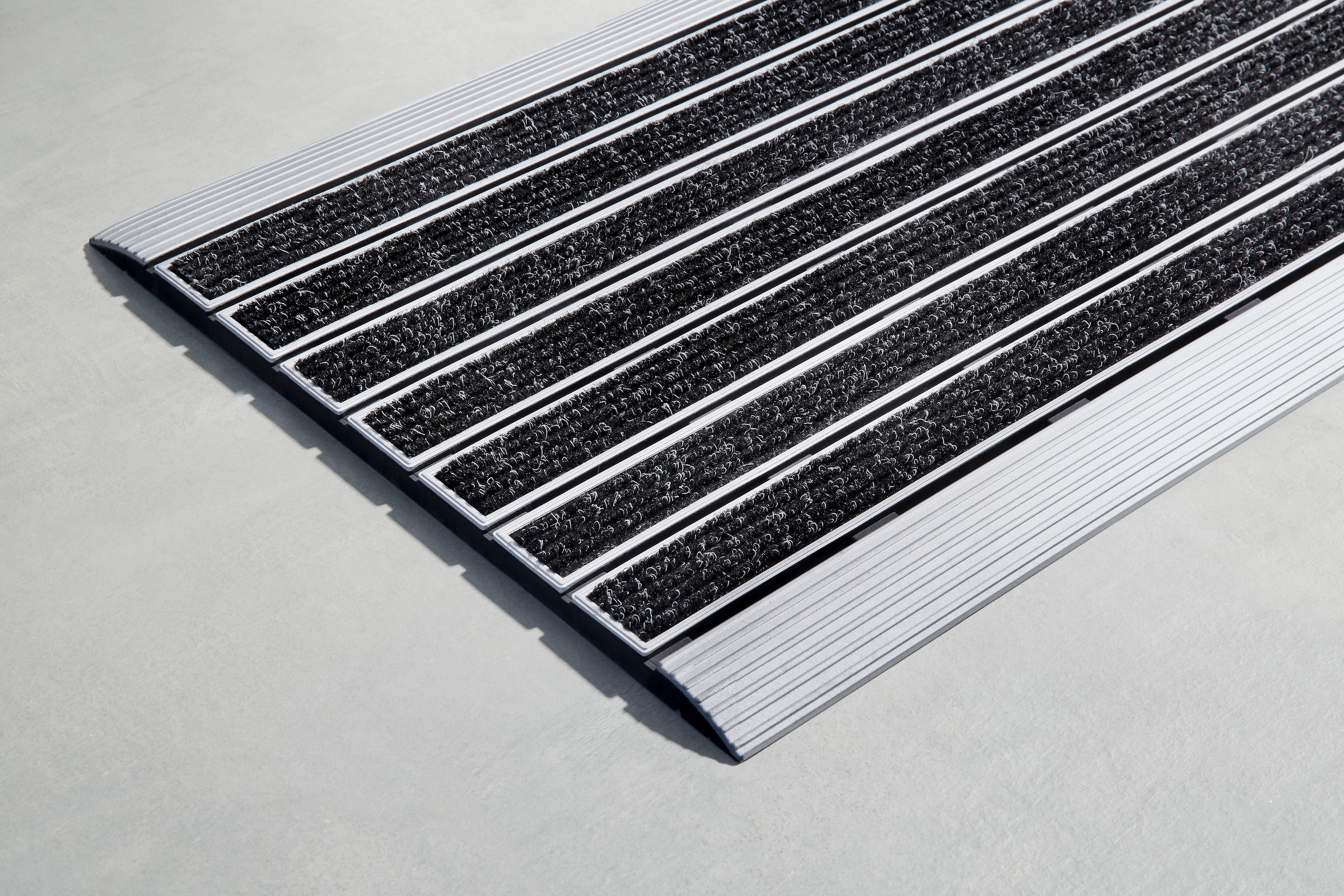 Home2Fashion Fußmatte »ProfileClean«, rechteckig, 12 mm Höhe, Schmutzfangmatte, edle Aluminiumoptik, robust & strapazierfähig