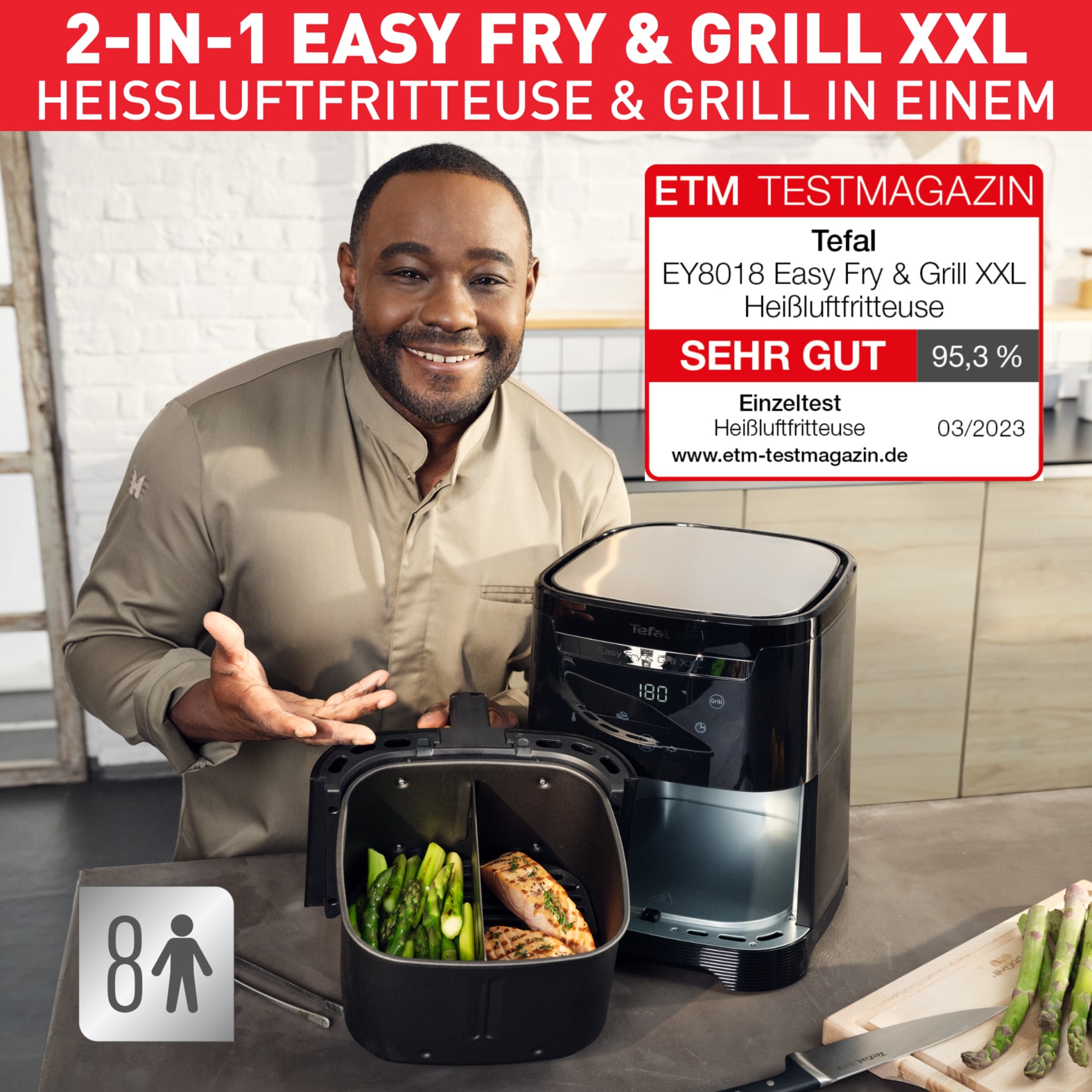 Tefal Heißluftfritteuse »EY8018 Easy Fry & Grill XXL«
