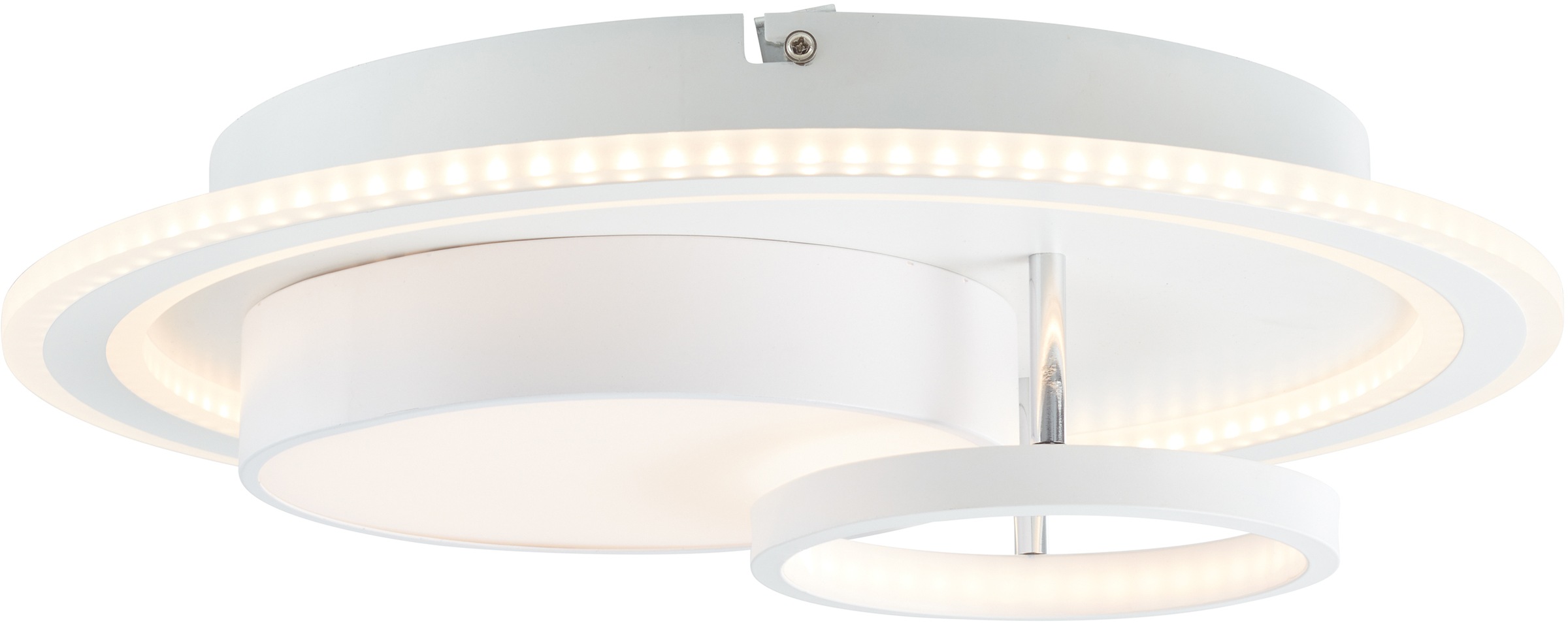 Brilliant LED Deckenleuchte »Sigune«, 1 flammig, Leuchtmittel LED-Modul | LED fest integriert, Ø 40 cm, dimmbar, CCT, 4800 lm, Fernbedienung, Metall, weiß/schwarz