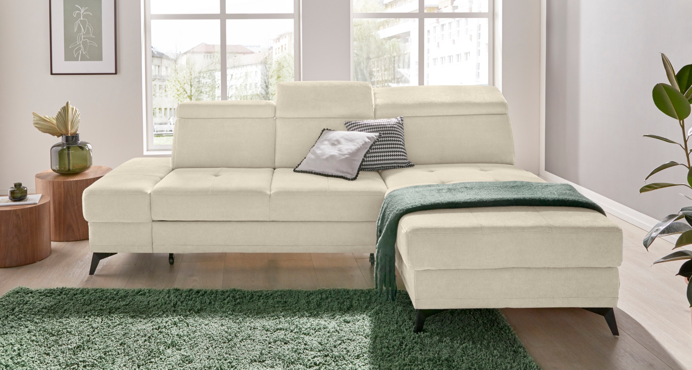 Home affaire Ecksofa »Cardiz L-Form« inkl.Kopfteilverstellung und Federkern günstig online kaufen