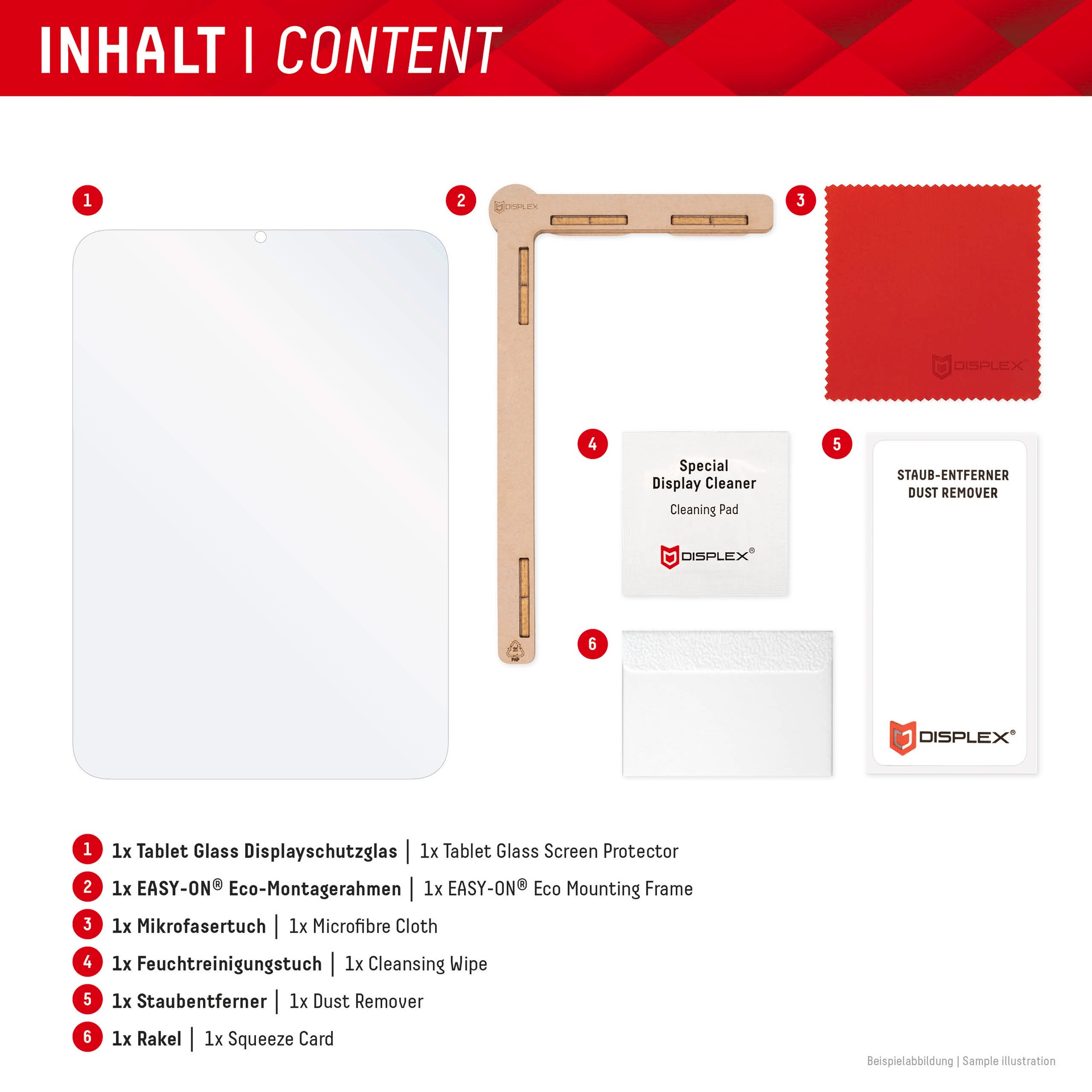 Displex Displayschutzglas »Tablet Glass«, Displayschutzfolie, Schutzfolie, Bildschirmschutz, kratz- & stoßfest