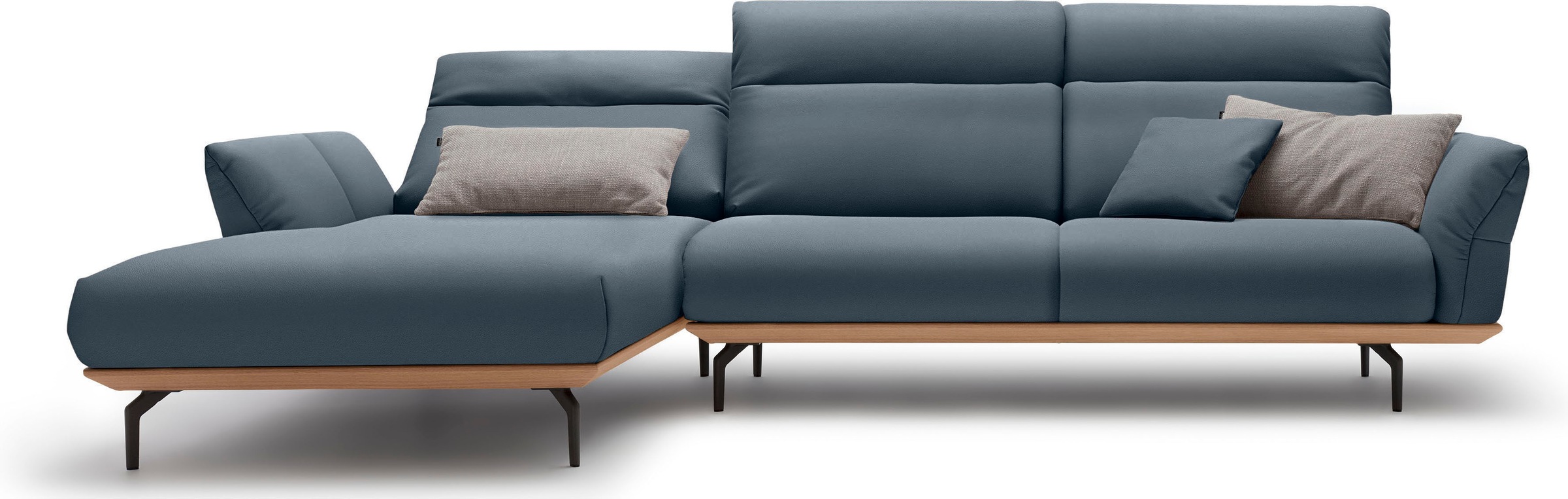Creation BY ROLF BENZ Ecksofa »CR.460«, Sockel in Eiche, Winkelfüße in Umbragrau, Breite 318 cm