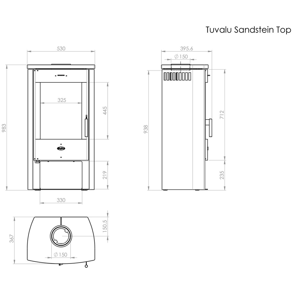 Fireplace Kaminofen »Tuvalu Sandstein Top«