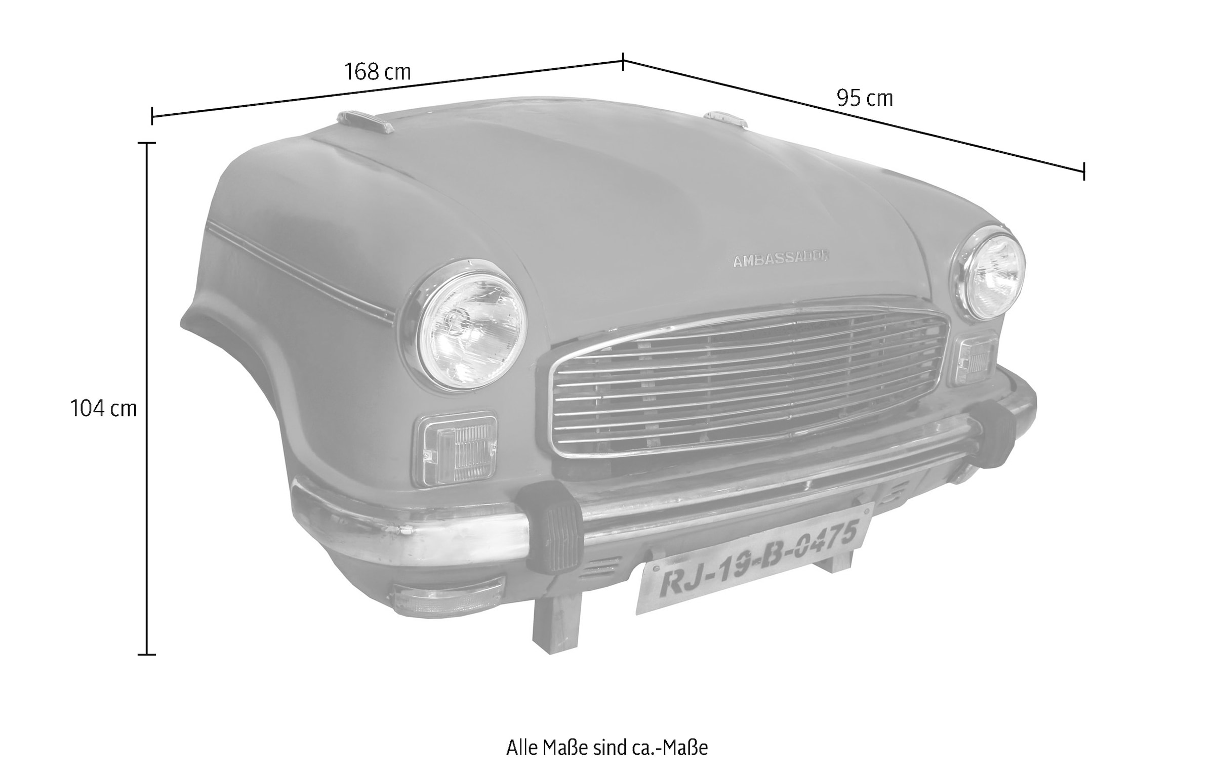 SIT Möbelblende 2 Stk. tlg. Recycelte Auto-Front, innen mit einem Edelstahl-Gasgrill
