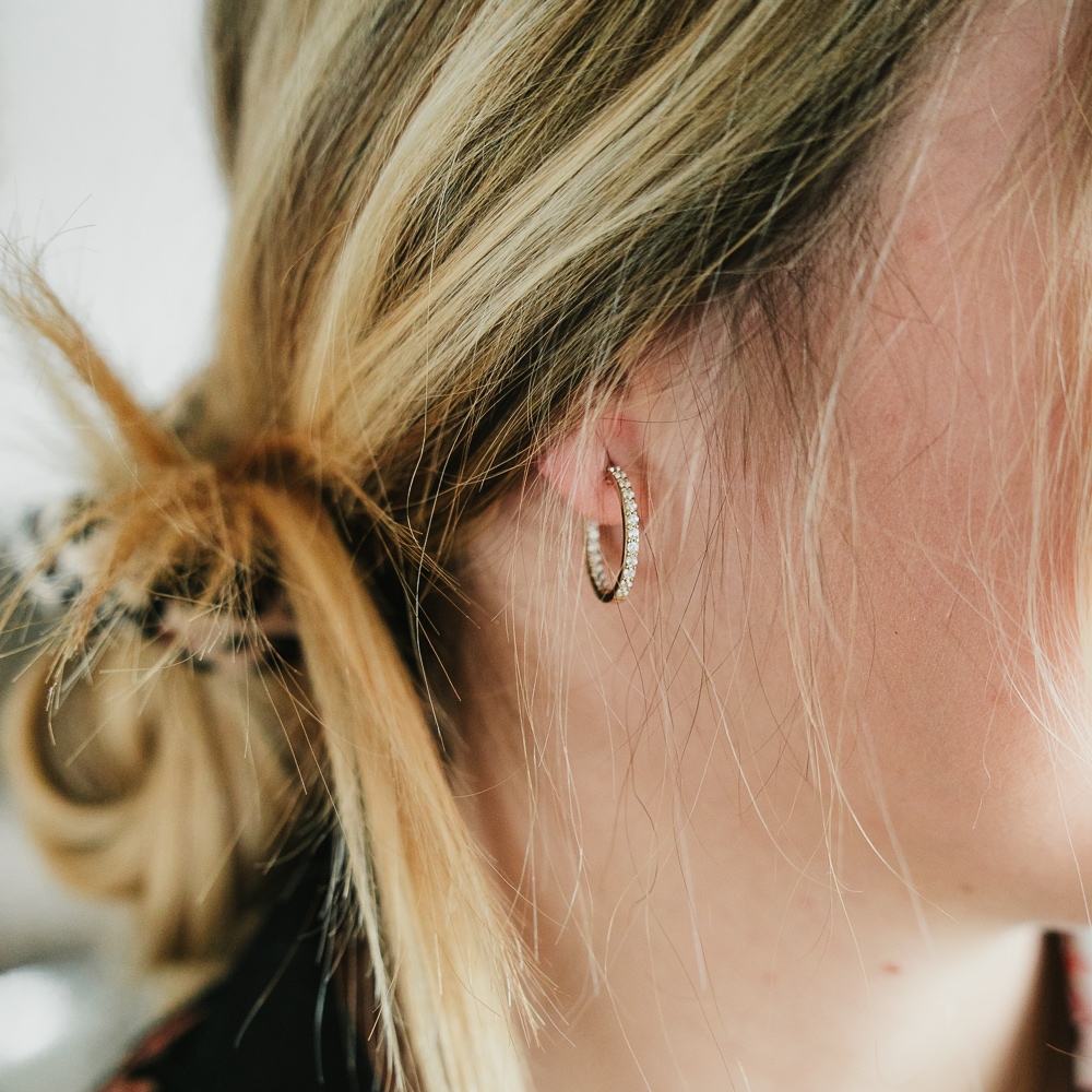 Julie Julsen Paar Creolen »925/- Sterling Silber vergoldet Zirkonia 20mm«