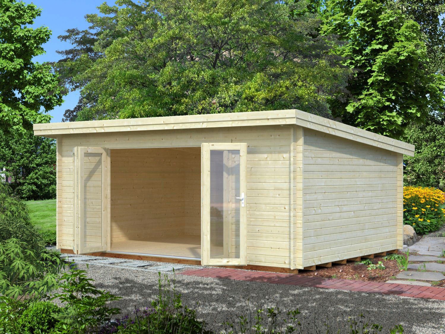 Palmako Gartenhaus »Lea«, (Set), 19,4 m², mit Fußboden im Gartenhaus