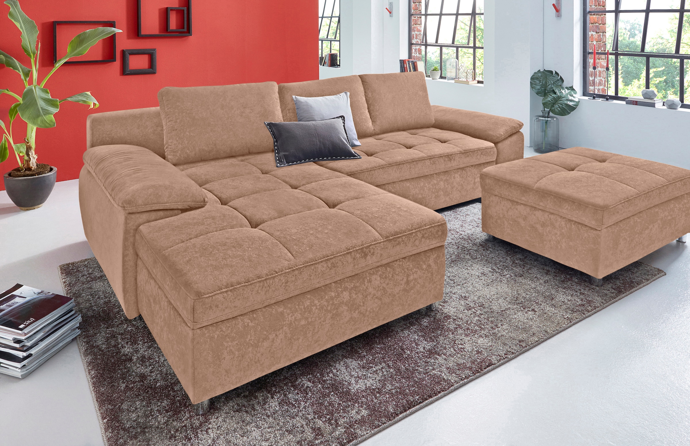 sit&more Ecksofa »Labene L-Form« wahlweise mit Bettfunktion und Bettkasten, günstig online kaufen