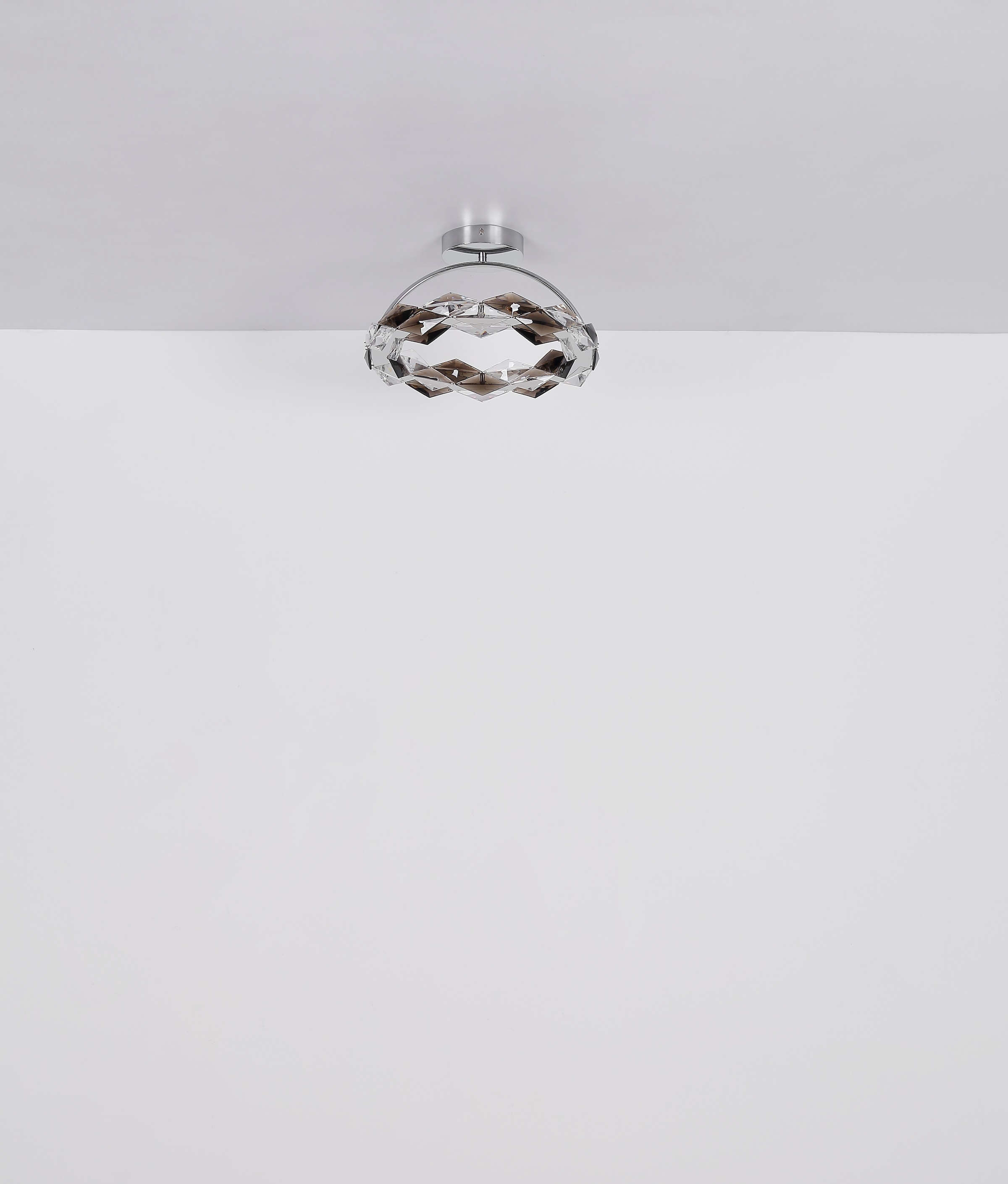 GLOBO LIGHTING LED Deckenleuchte »KARILION« LED-Modul Tageslichtweiß Deckenlampe/Acrylkristalle rauchfarben/ø: 370mm