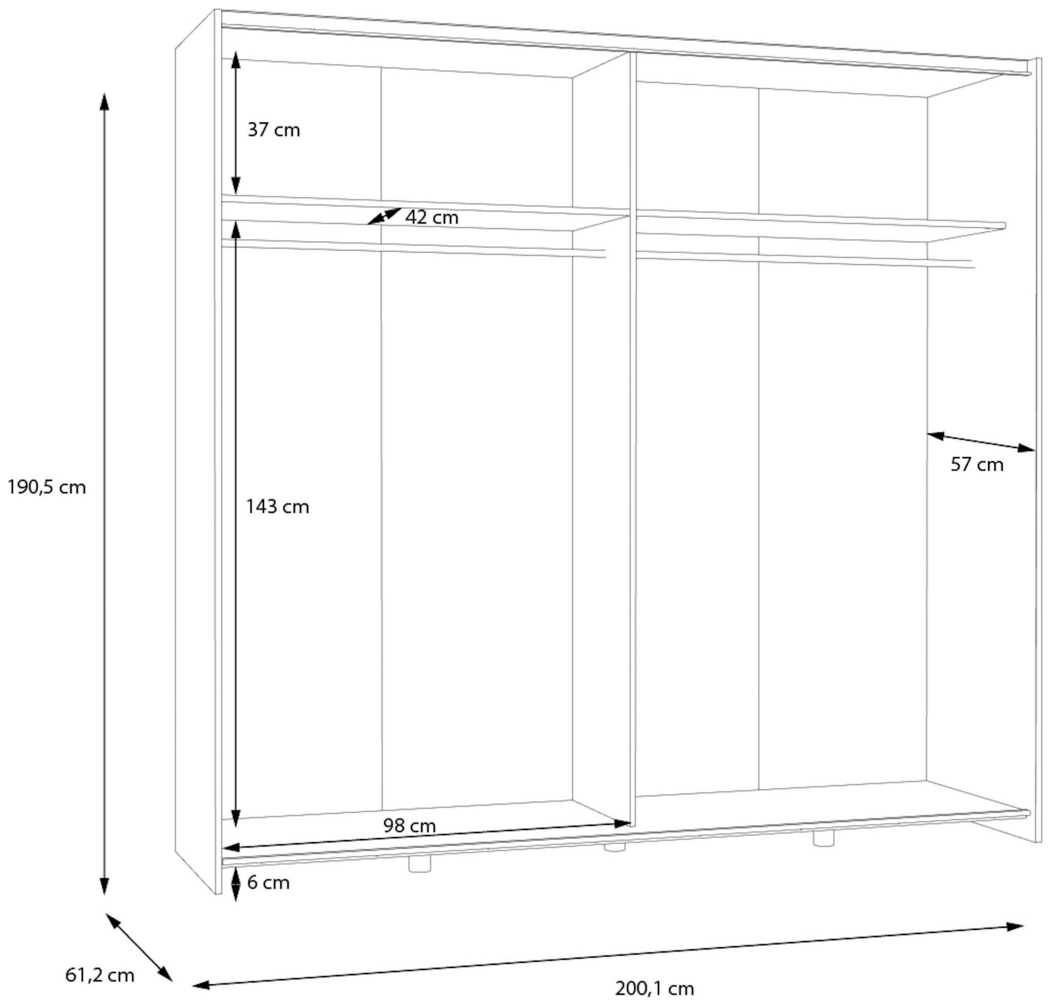 Home affaire Schwebetürenschrank »OTTOs Choice, 2 Schiebetüren, Made in Europe, stabil und zeitlos«, (5 Breiten: 120 -200cm, Höhe ca. 190cm), in verschiedenen Farben und Breiten