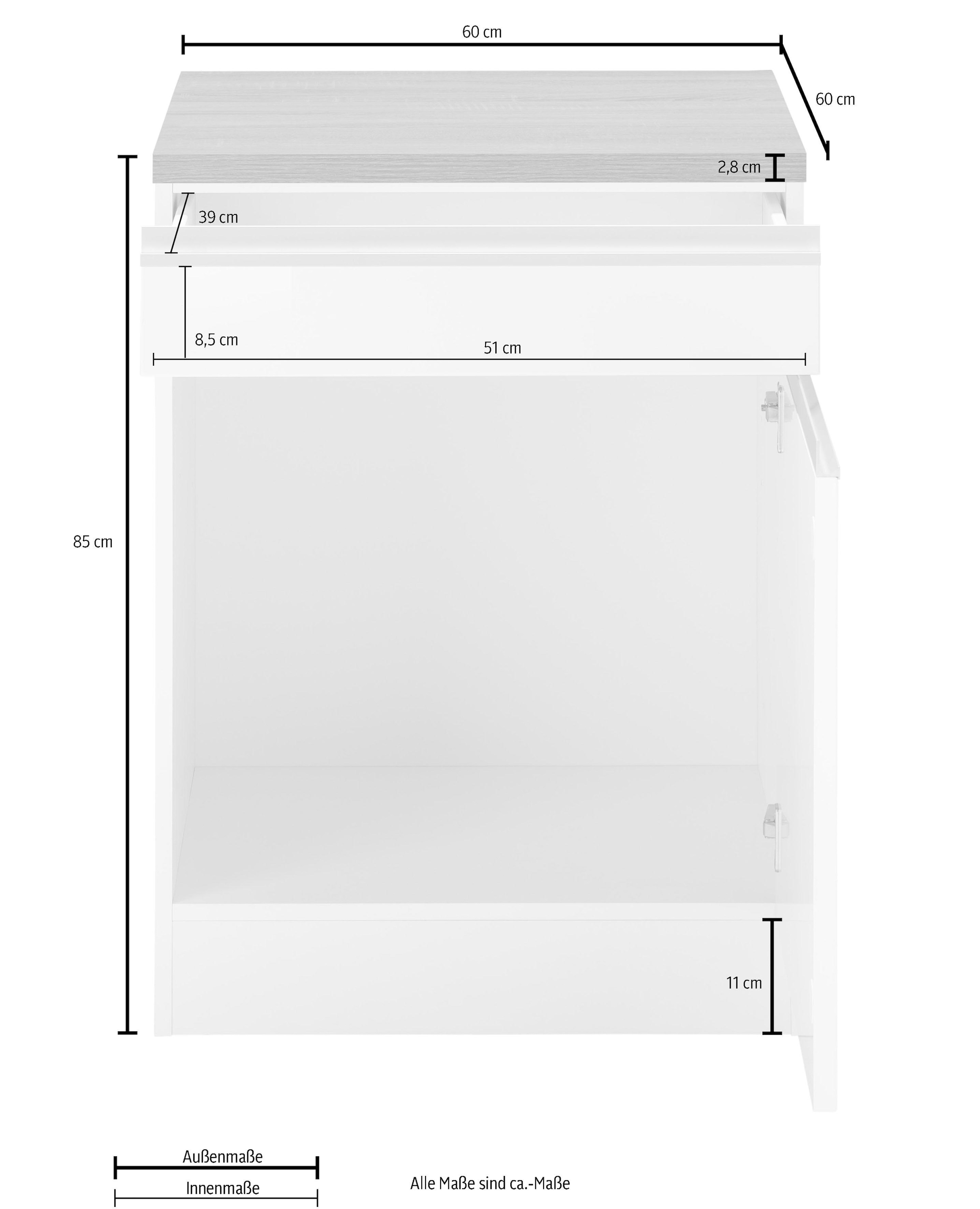 KOCHSTATION Unterschrank »KS-Ohio«, Breite 60 cm