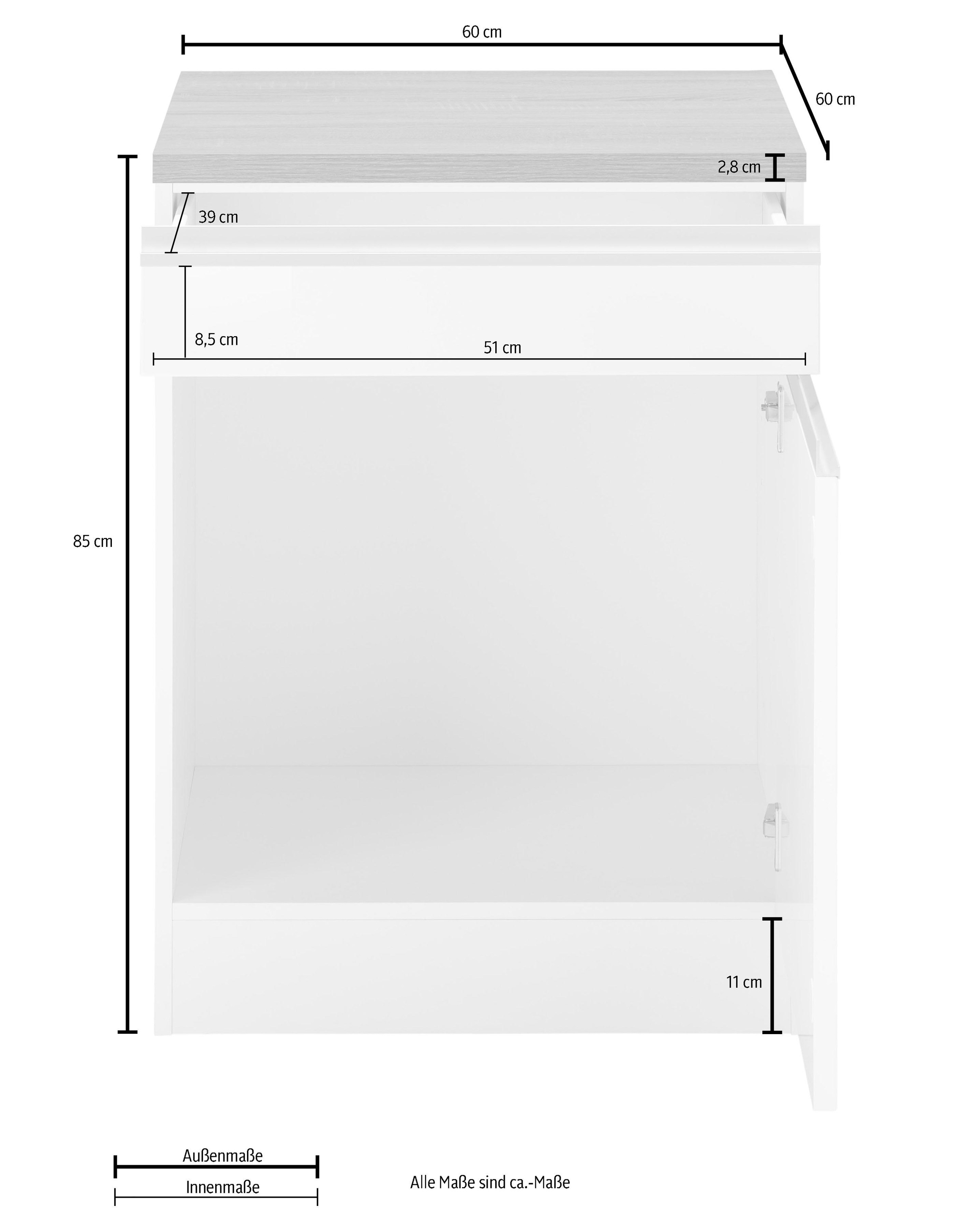 KOCHSTATION Unterschrank »KS-Ohio« Breite 60 cm günstig online kaufen