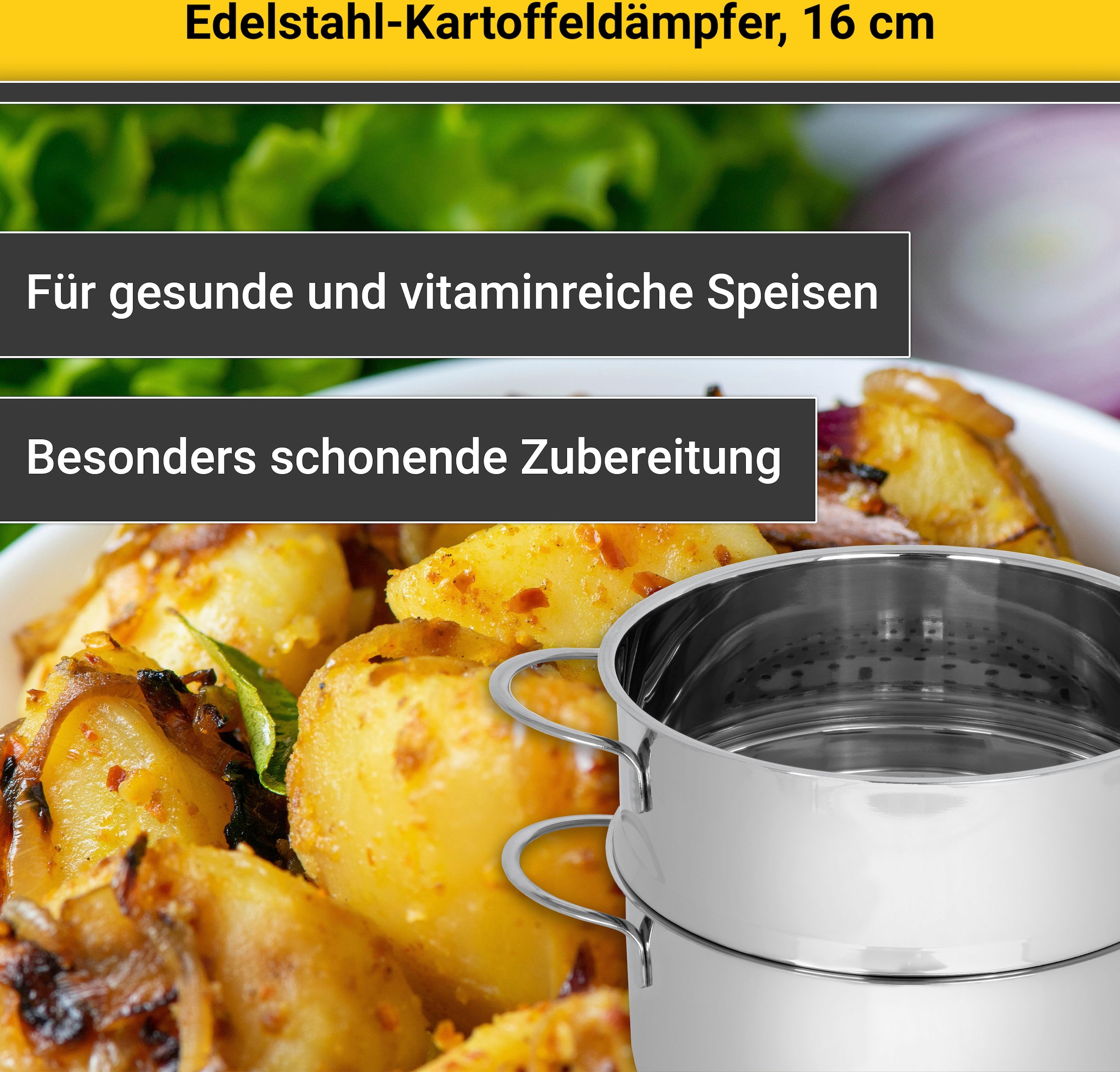 Krüger Dampfgartopf, Edelstahl, (1 Raten bestellen auf tlg.), Dampfkochtopf, Induktion