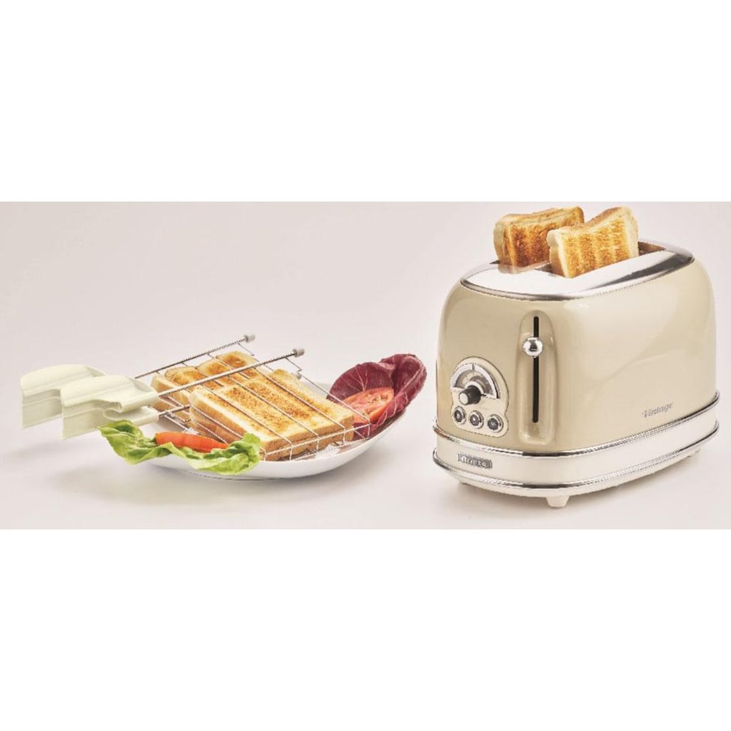 Ariete Toaster »Vintage«, 2 kurze Schlitze, für 2 Scheiben, 815 W, creme