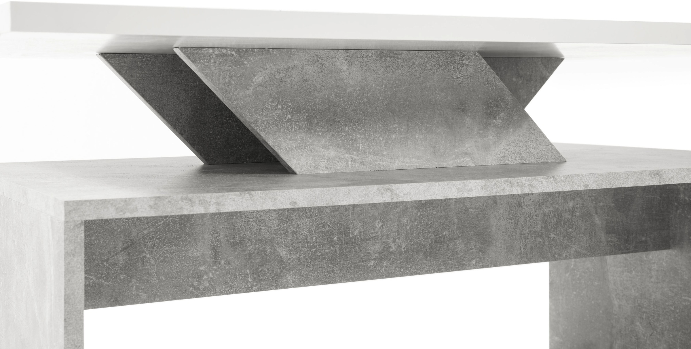 Stolkom Couchtisch »Allegra Wohnzimmertisch weiß, Absetzung Beton, BxHxT 10 günstig online kaufen