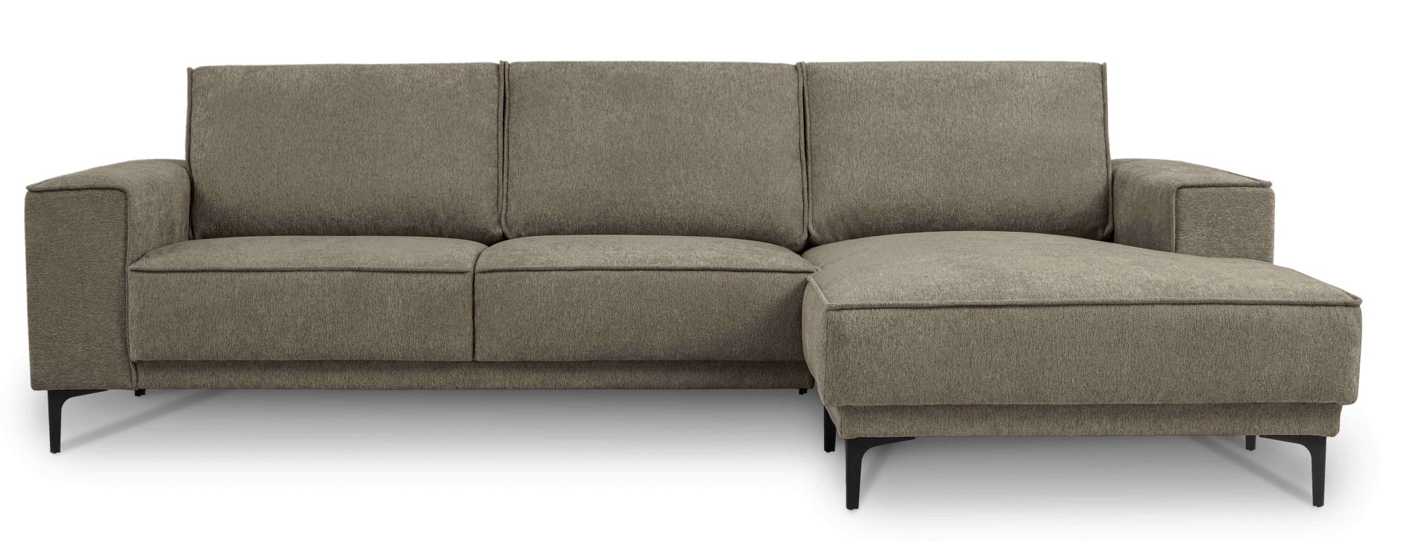 Places of Style Ecksofa »Polsterecke Oland, Struktur, Flachgewebe, Luxus-Microfaser, Boucle«, L-Form, 280 cm, Wellenunterfederung, Skandi-Design, Metallfüße