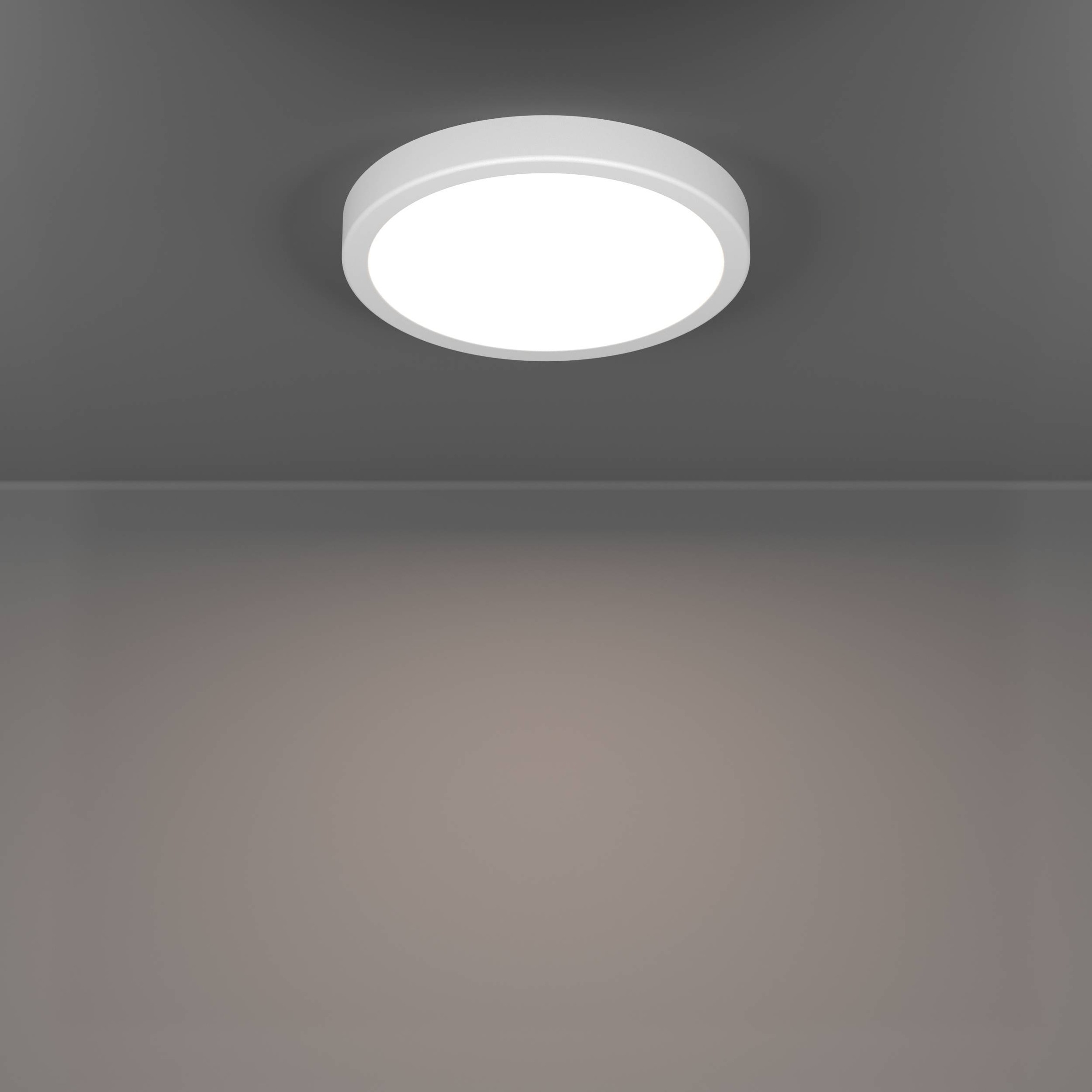 EGLO Aufbauleuchte »Fueva 6 Deckenleuchte, Badlampe Decke, Kunststoff, Deckenbeleuchtung« LED-Modul 1 Stk. Kaltweiß | Neutralweiß | Warmweiß Aufbauleuchte - H2,5 x Ø21,1 cm - weiß - 11,5W inkl.