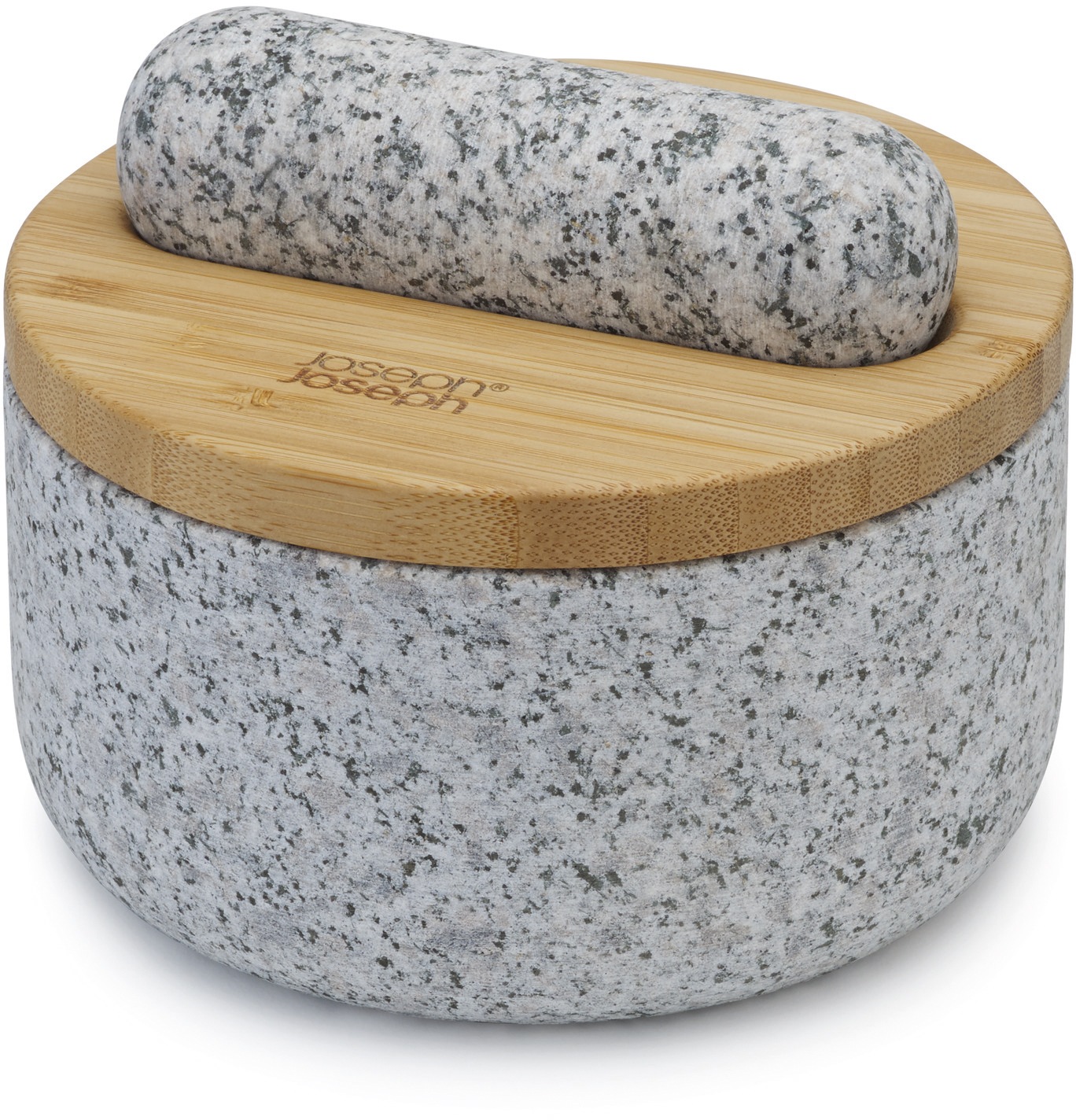Joseph Joseph Mörser »Dash«, (Set, 3 tlg.), aus Granit mit Bambusdeckel