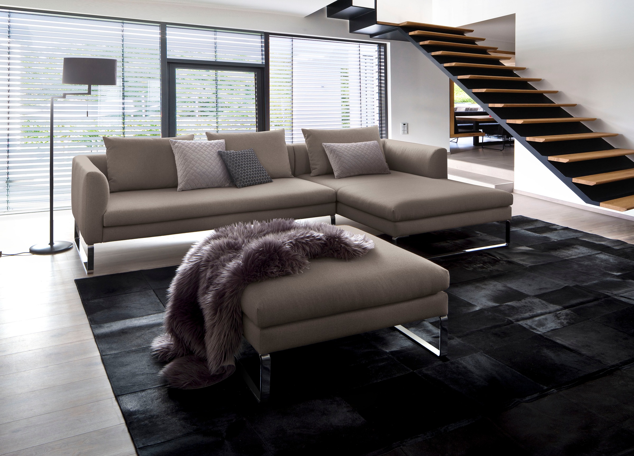 3C Candy Ecksofa »Avola modern elegantes Designsofa mit Bügelfuß, L-Form«, günstig online kaufen
