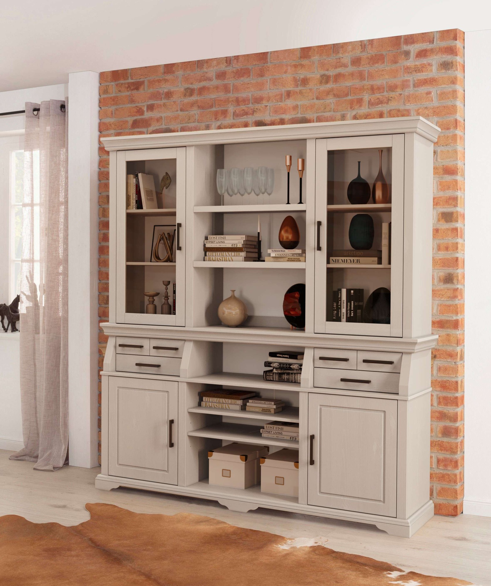 Home affaire Buffet "Anabel" zertifiziertes Massivholz, Breite 186 cm, im L günstig online kaufen