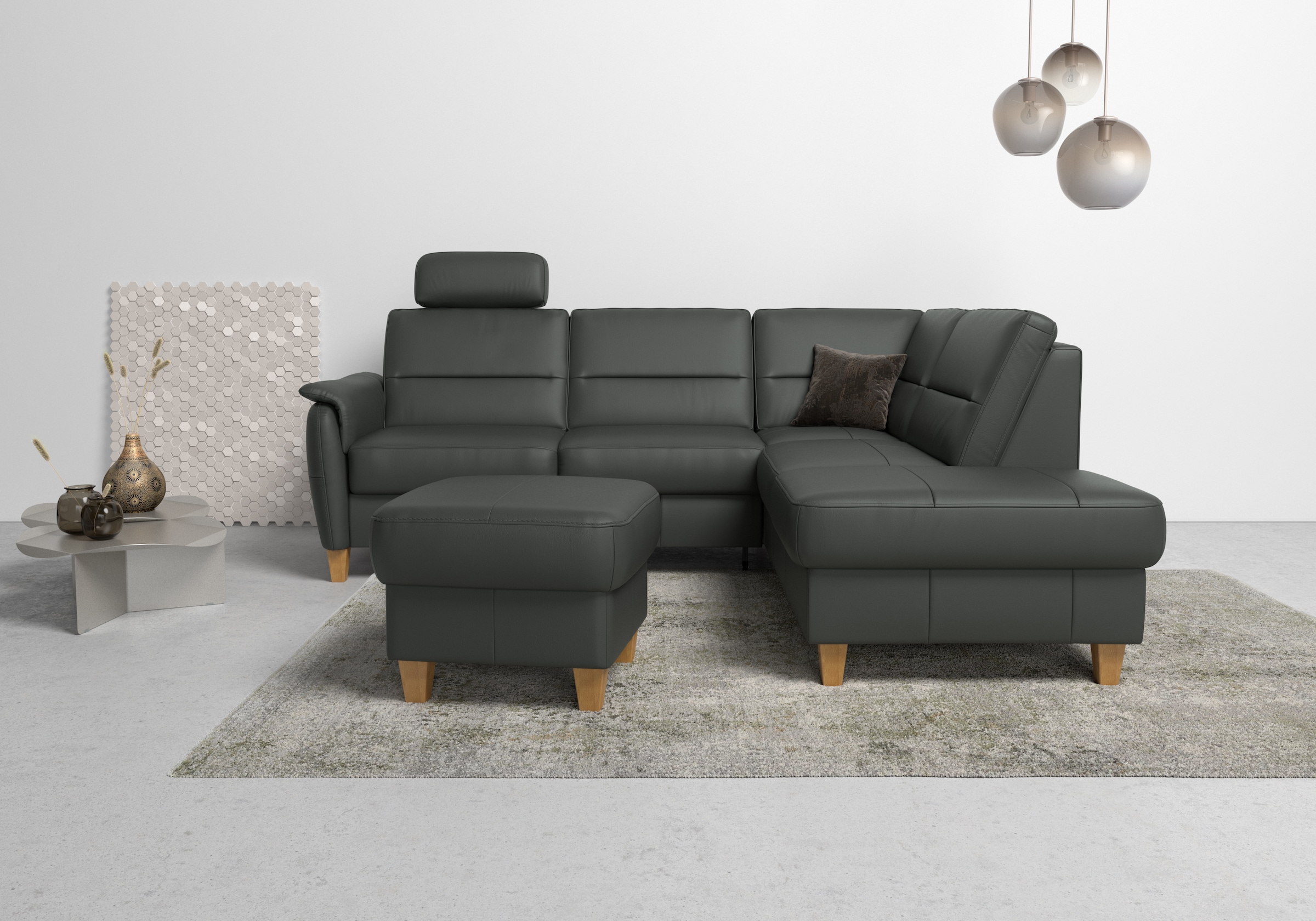 Home affaire Ecksofa »Palmera L-Form«, Federkern, wahlweise mit Bettfunktio günstig online kaufen