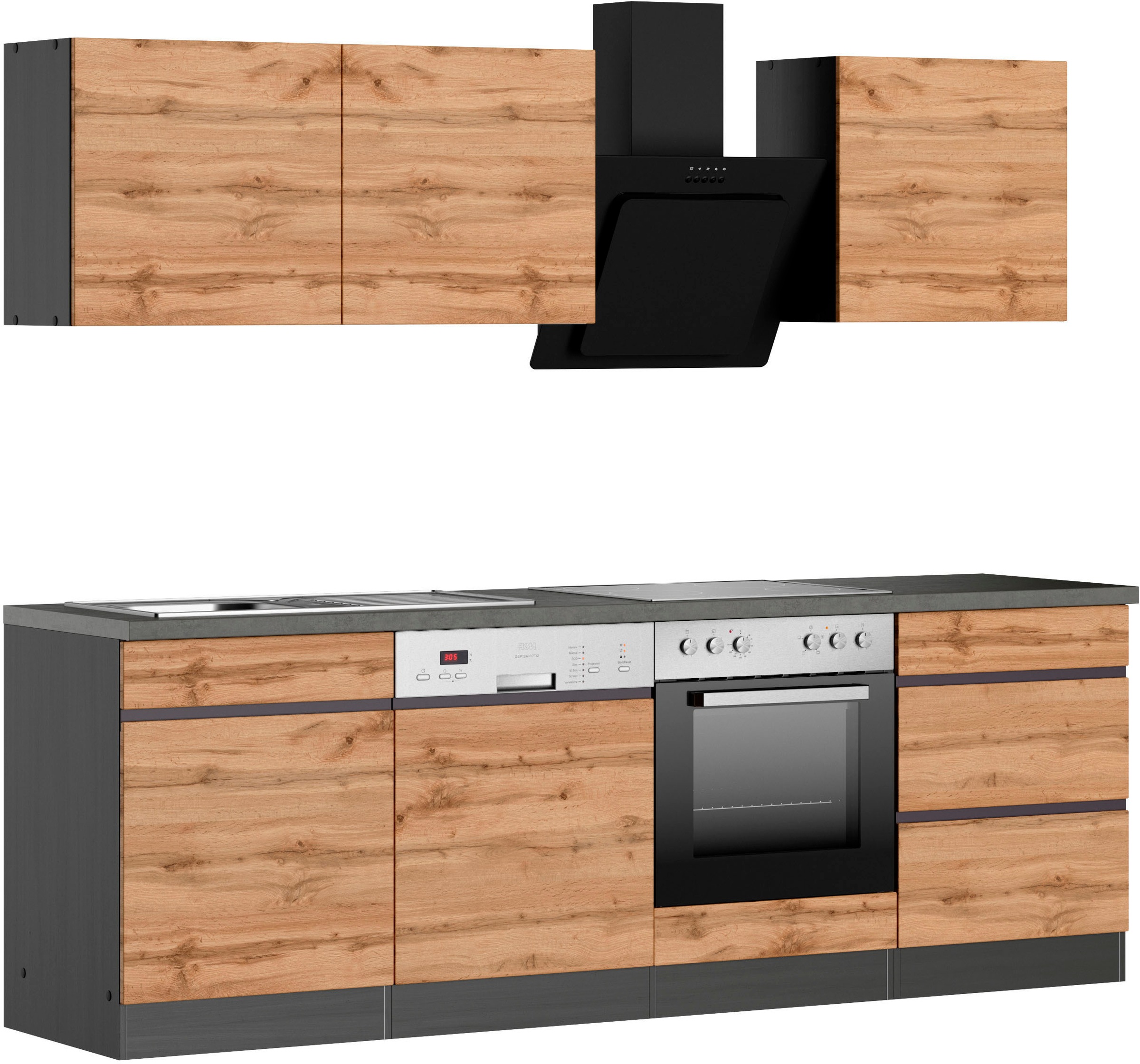 KOCHSTATION Winkelküche »KS-Riesa«, Stellbreite 340x150 cm, wahlweise mit oder ohne E-Geräte