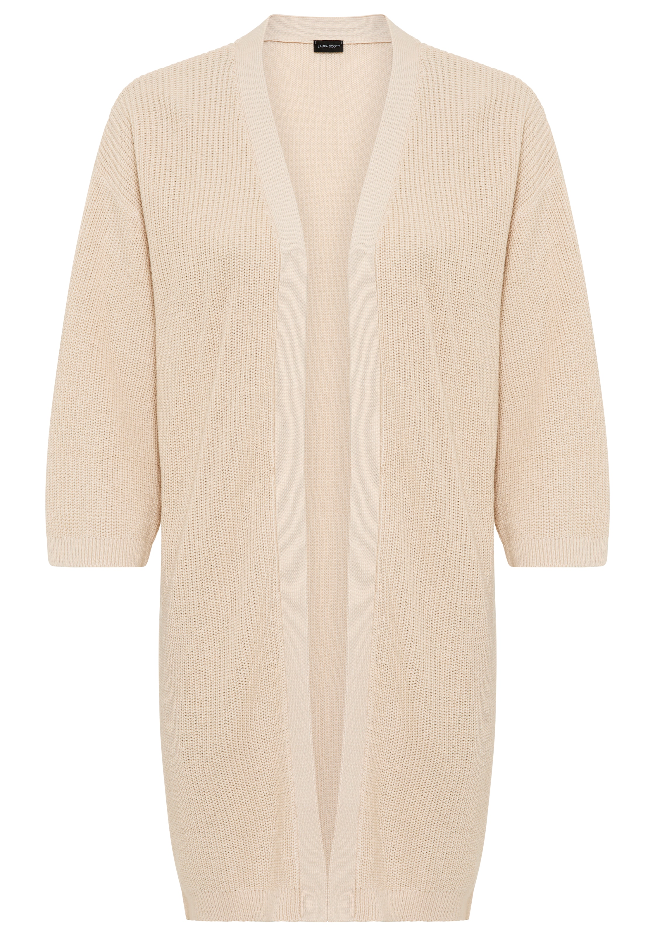 Laura Scott Strickjacke »aus luftig-lockerem Sommerstrick« mit lässigem Schnitt und 3/4 Ärmel
