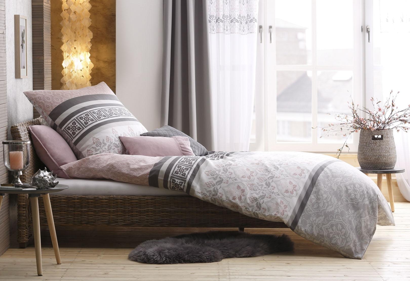 Home affaire Bettwäsche »Cremona in Renforcé, Biber (Flanell) und PolyCotton Qualität, romantisch, verspielte Ornamente, geeignet im Winter & Sommer, Landhausstil«, (2 tlg.)