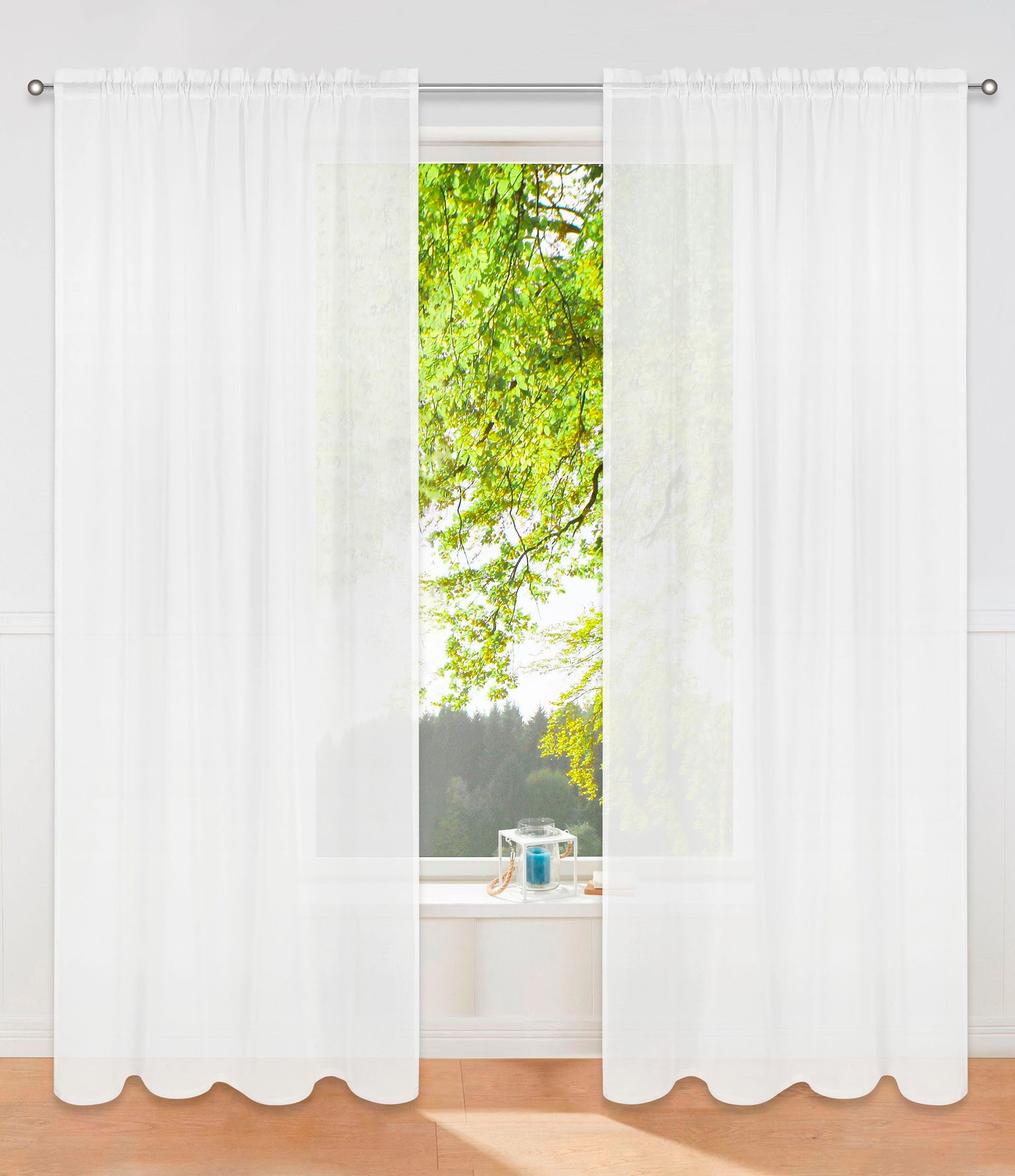 my home Gardine »Dolly« Stangendurchzug 1 Stk. tlg. transparent, Stangendur günstig online kaufen