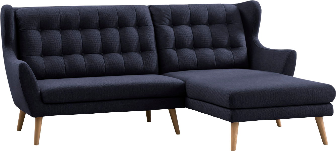 Home affaire Ecksofa »Louanne, L-Form« mit Holzfüßen günstig online kaufen