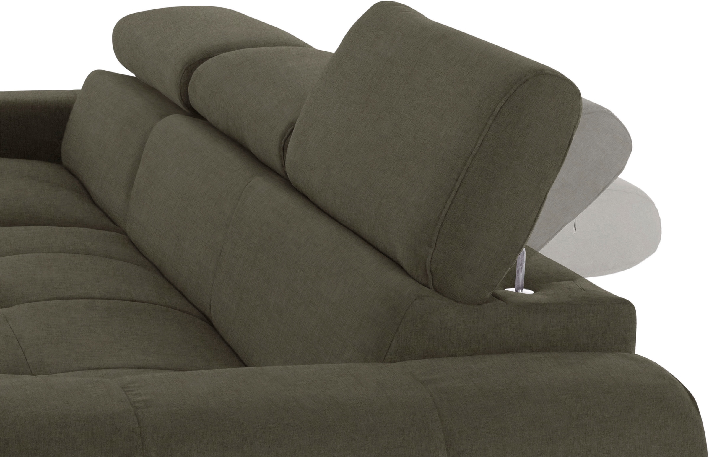 COTTA Ecksofa »Mia L-Form mit 3 Zierkissen«, wahlweise mit Bettfunktion, Bettkasten, Beleuchtung & Wireless-Charger