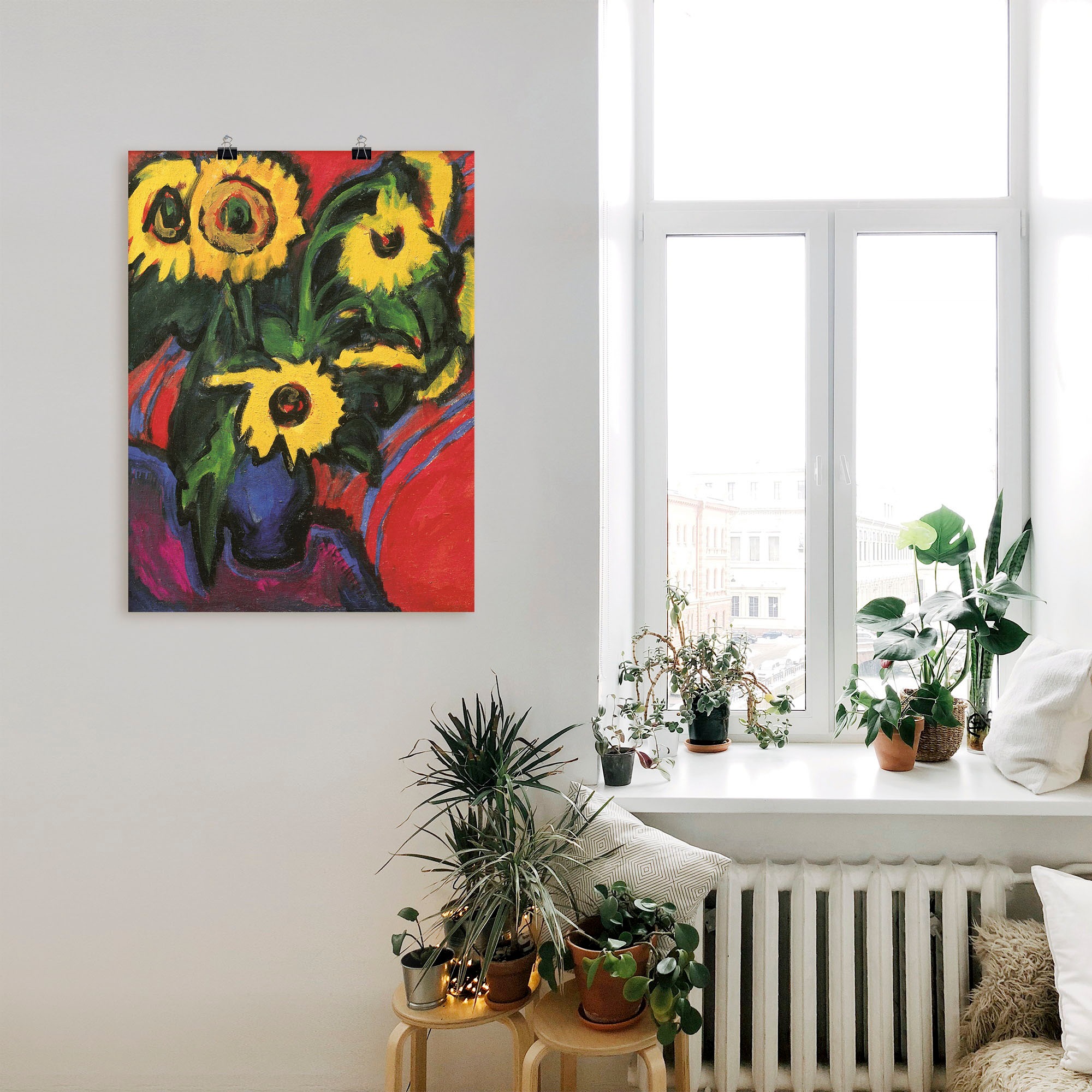 Artland Wandbild »Sonnenblummen. 1909/18«, Blumen, (1 St.), als Leinwandbild, Wandaufkleber oder Poster in versch. Größen