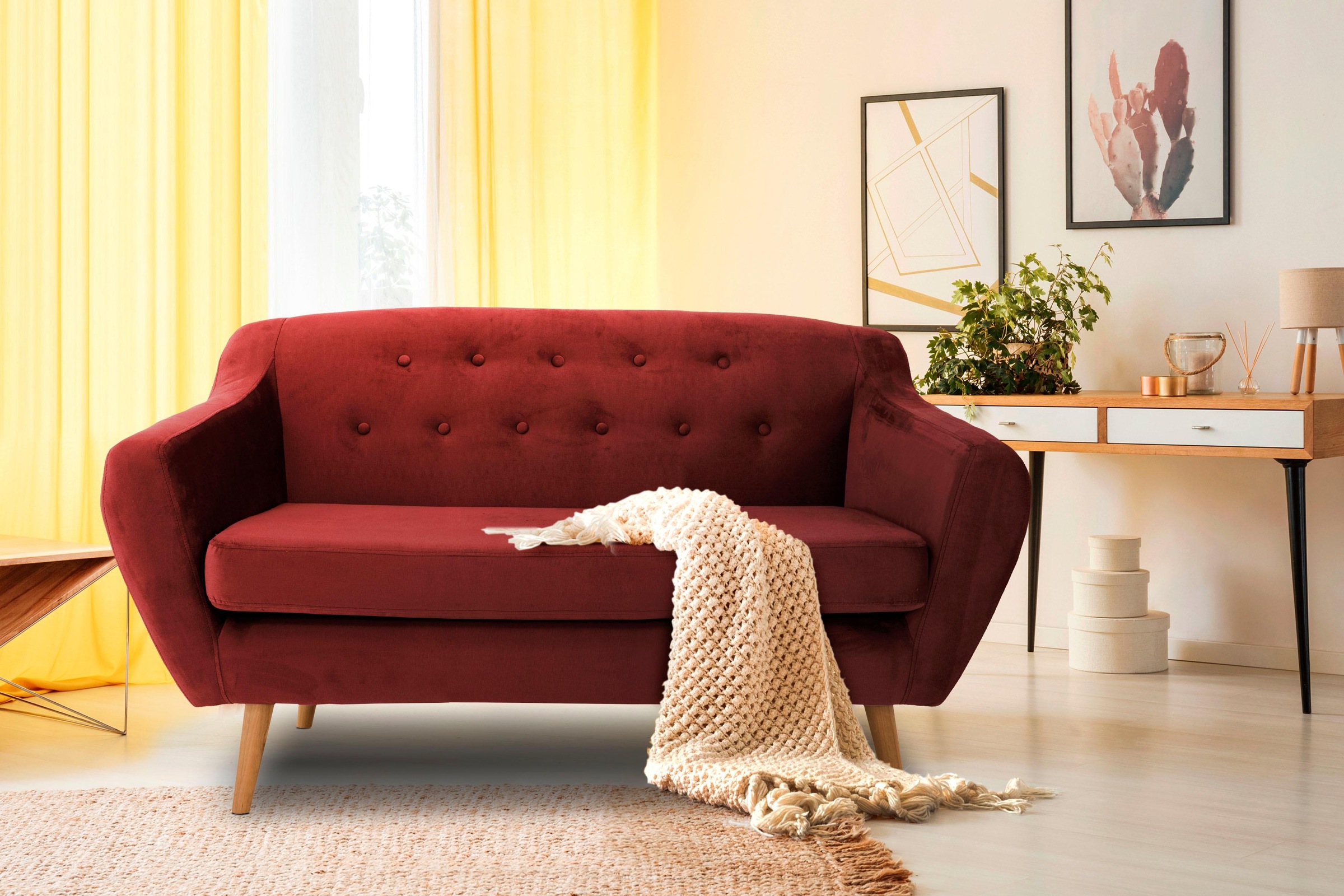 Home affaire 2-Sitzer »Renne« mit Heftung im Rücken im skandinavischem Stil günstig online kaufen