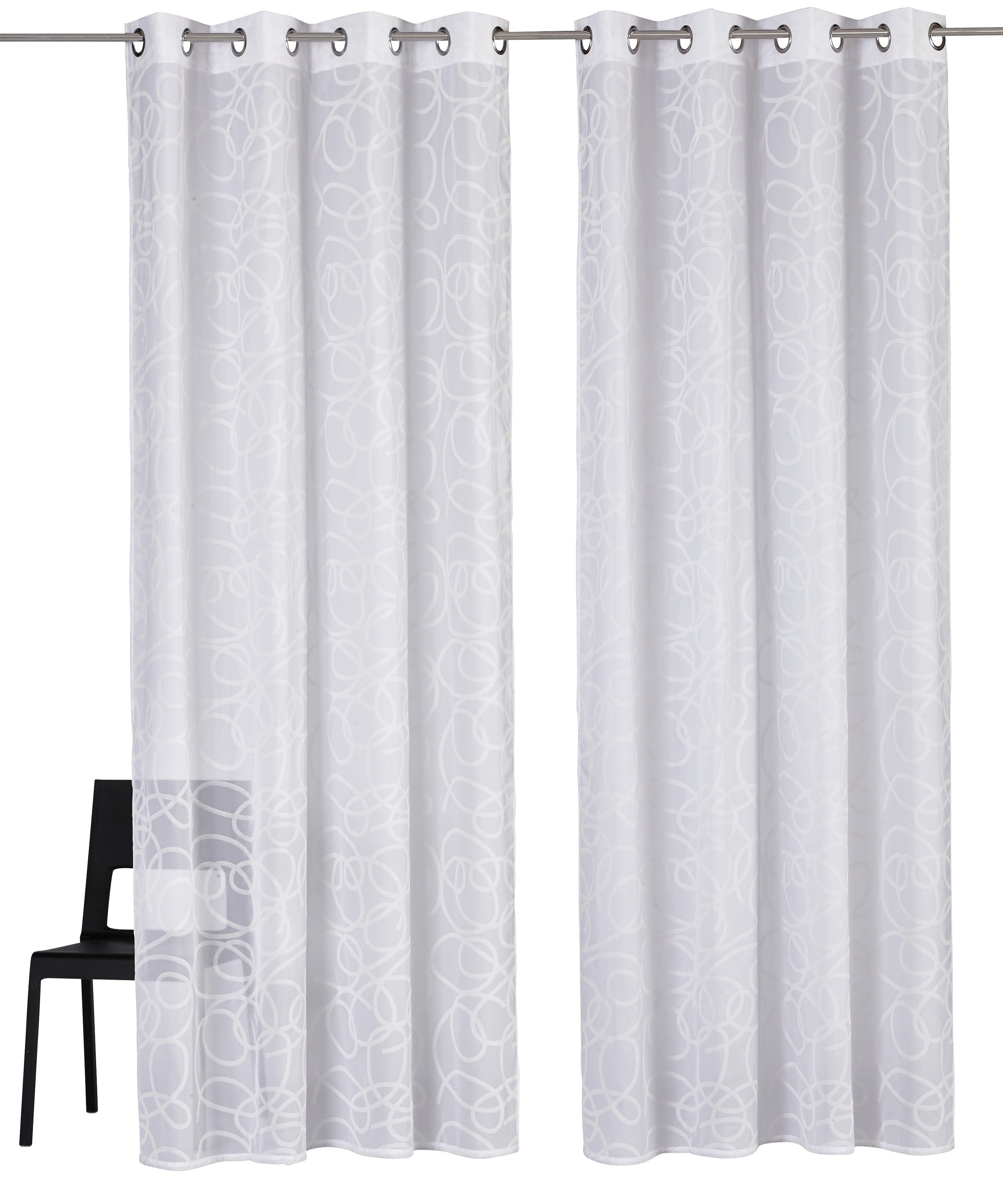 my home Gardine »Tanaro« Ösen 2 Stk. tlg. 2-er Set, mit Schlingen-Motiv bed günstig online kaufen