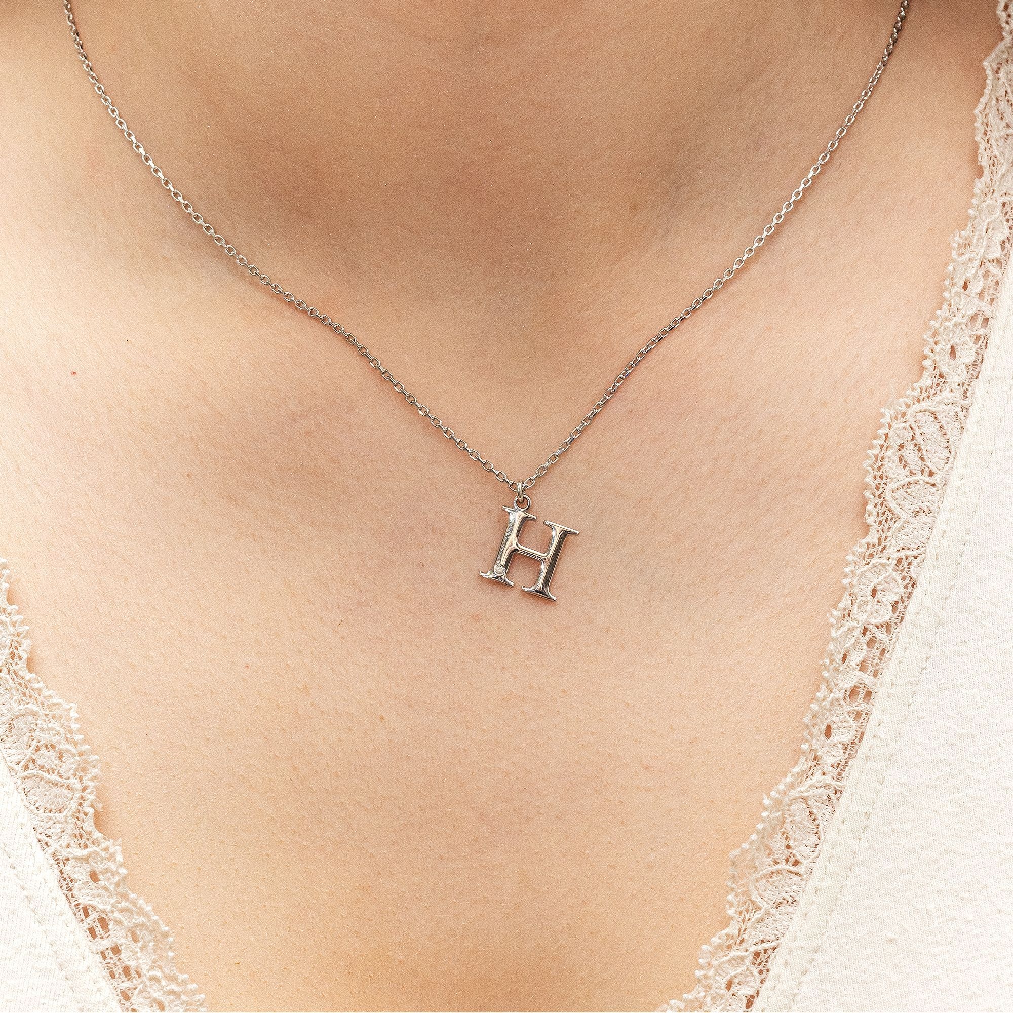 Diamonds by Ellen K. Kette mit Anhänger »Silber 925 mit 1x Diamant 0,008ct. Buchstabe H«