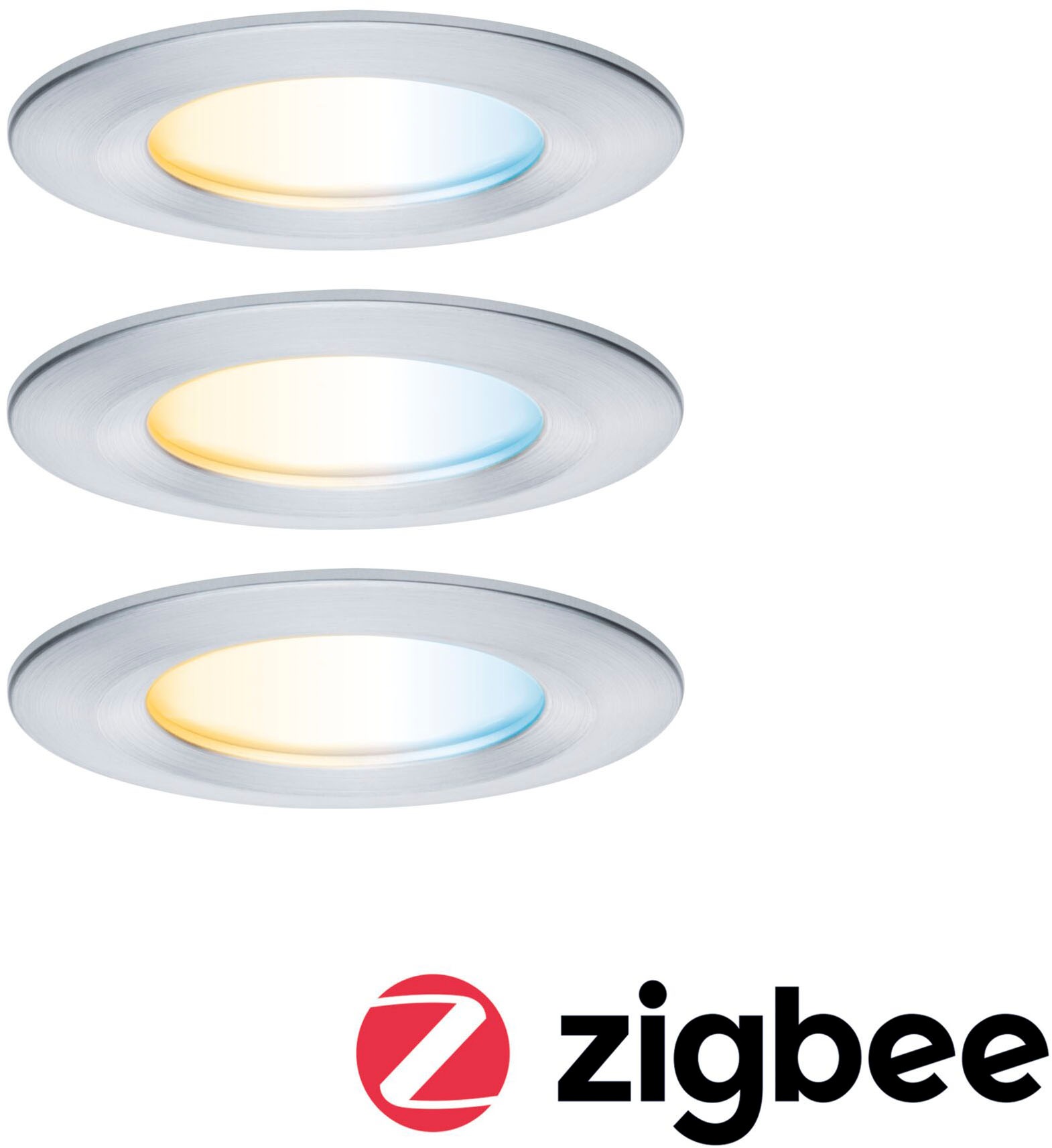 Paulmann LED Einbauleuchte »LED Einbauleuchte Nova Coin IP44 rund 78mm«, 3 flammig, Leuchtmittel LED-Modul | LED fest integriert, Memoryfunktion, Farbwechsler, Farbsteuerung, Dimmer, Smart Home