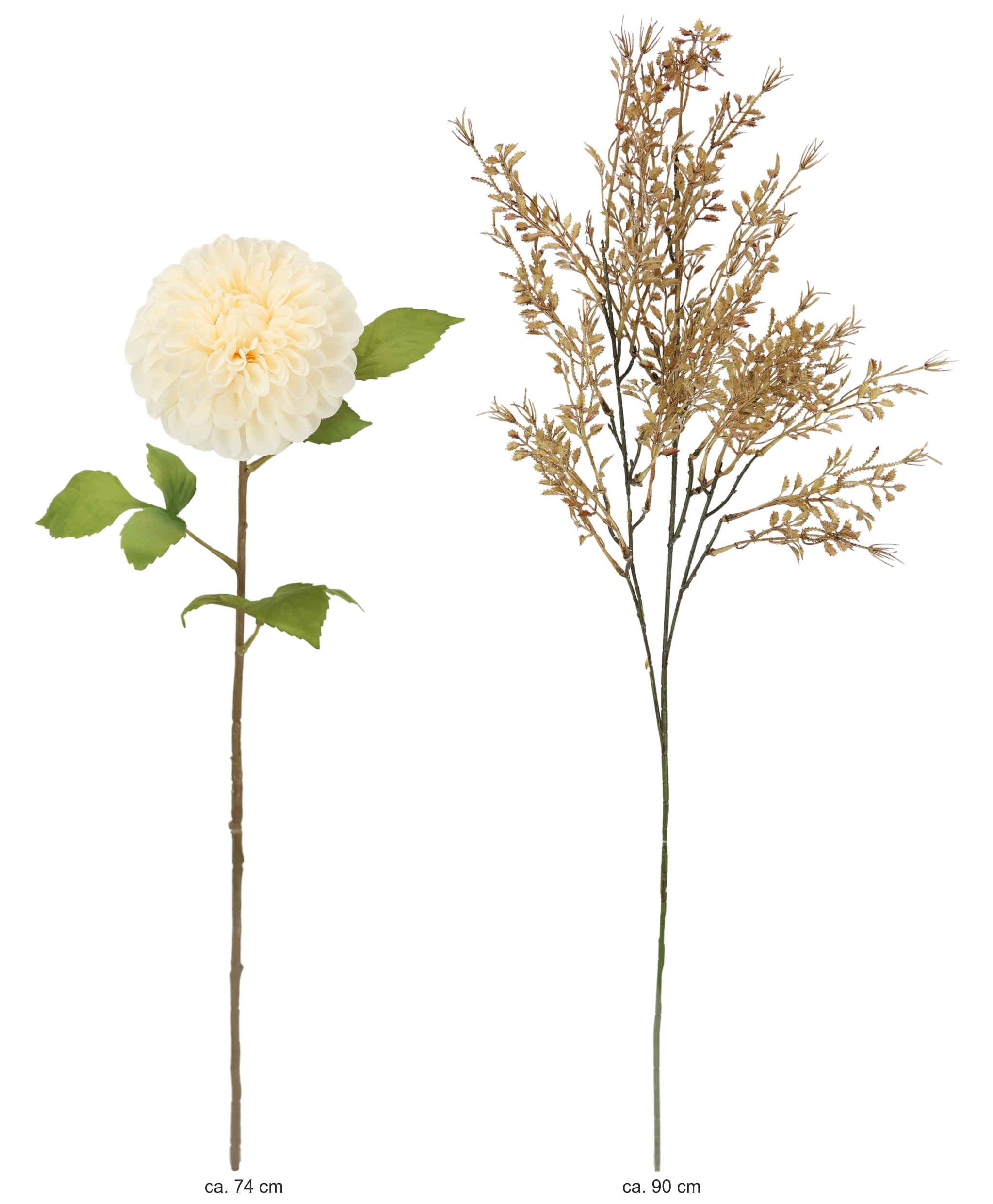 I.GE.A. Kunstblumenstrauß »Kunstblumen Set Dahlie1«, Mit Dekozweig 74 cm hoch Blumen Arrangement Seidenblumen Einzelblumen