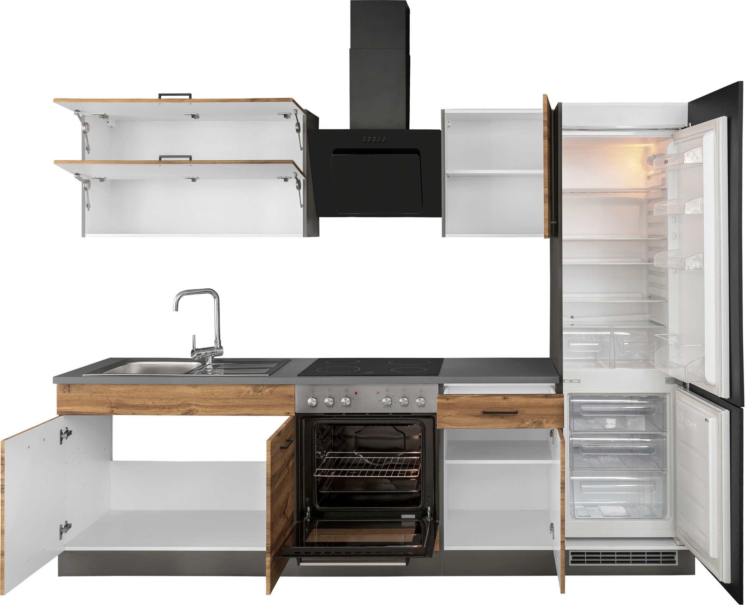 KOCHSTATION Küchenzeile »KS-Trier«, mit E-Geräten, Breite 270 cm