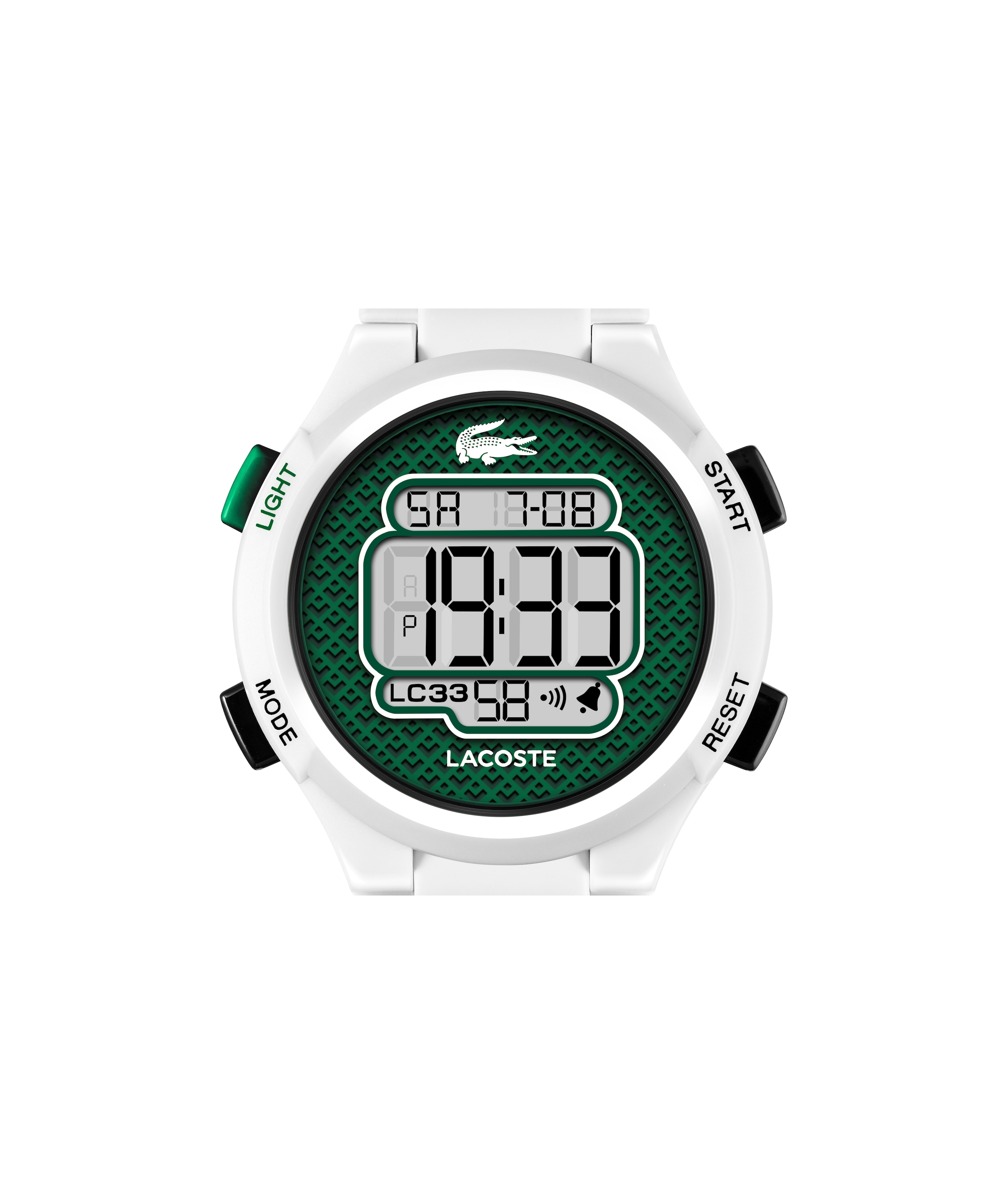 Lacoste Chronograph »LC33«, Quarzuhr, Armbanduhr, Silikonarmband, digital, Tag, Stoppfunktion