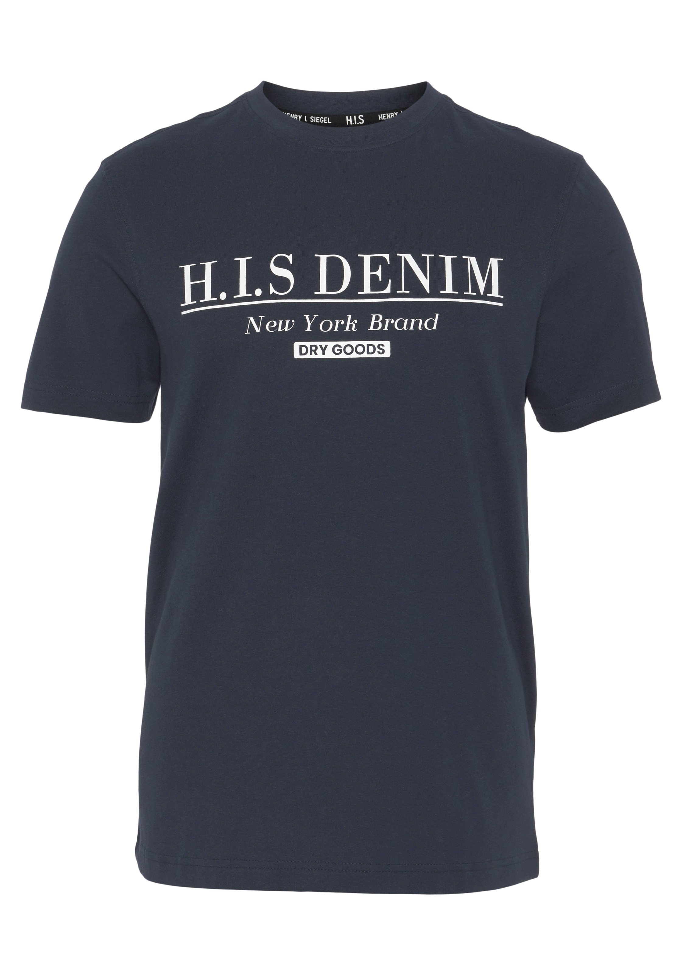 H.I.S T-Shirt, schmale Passform, bedrucktes Design, Rundhalsausschnitt