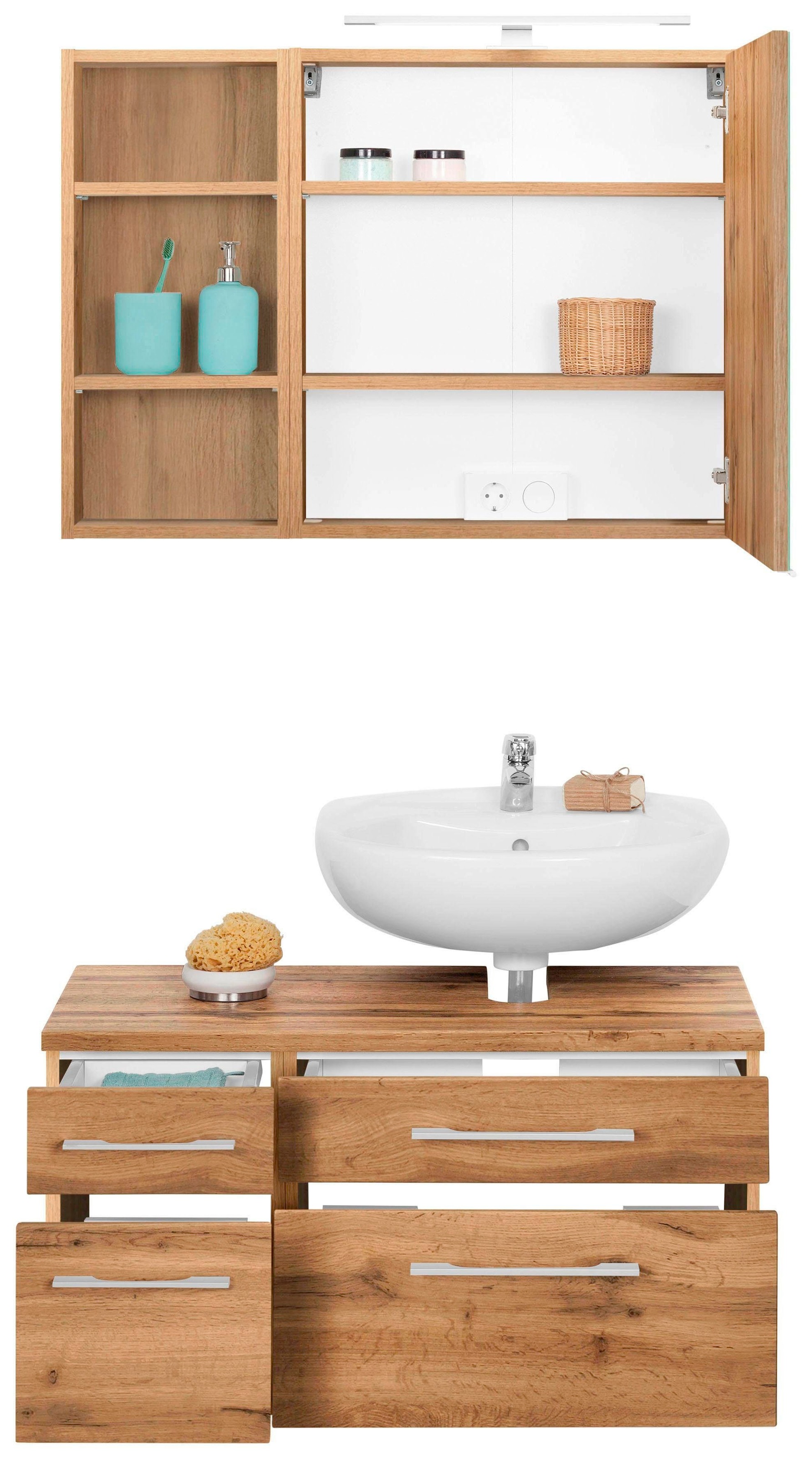 welltime Badmöbel-Set »Davos« 3 Stk. tlg. günstig online kaufen
