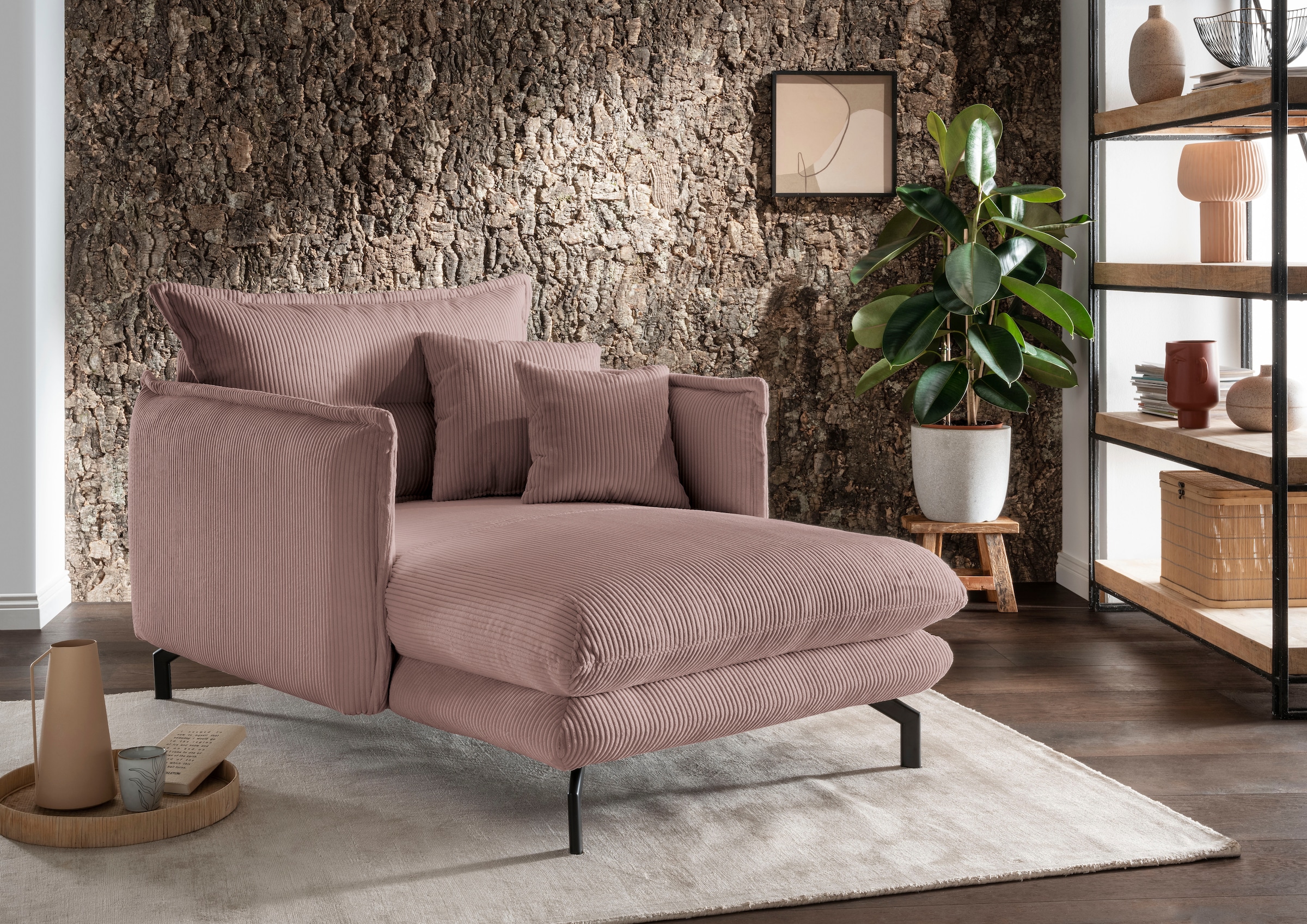 Home affaire Relaxsessel »Lazio modern und bequem, schmale Armlehnen, tolle Detailverarbeitung« zwei verschiedene Fußfarben wählbar