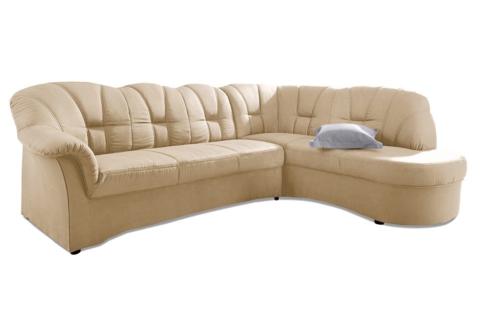 DOMO collection Ecksofa »Papenburg, zeitlose Rückensteppung, elegante Armlehne, L-Form«, mit Ottomane, wahlweise mit Bettfunktion, OTTOs Choice