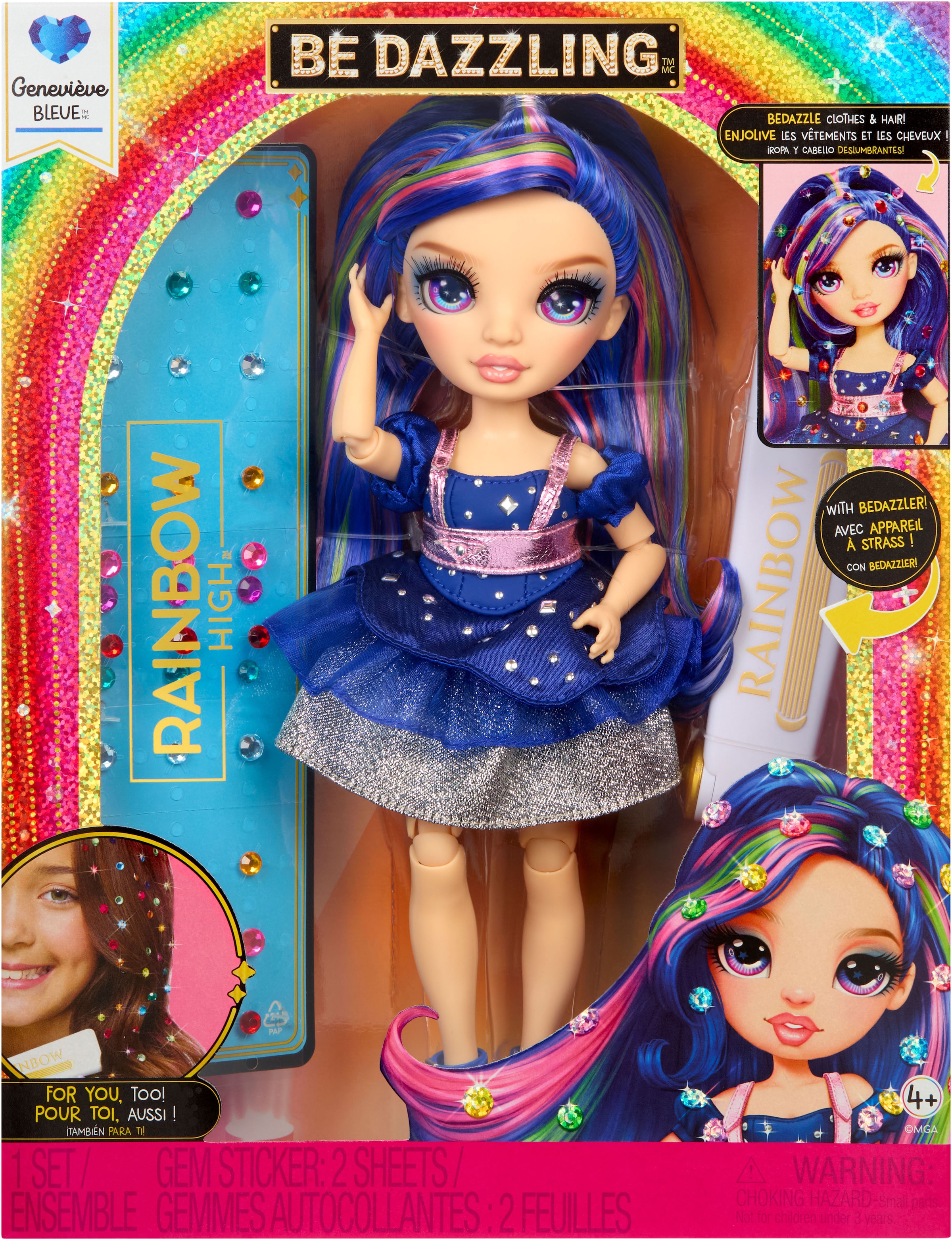 RAINBOW HIGH Anziehpuppe »Rainbow High Be Dazzling Fashion Dolls- Genevieve Bleue«