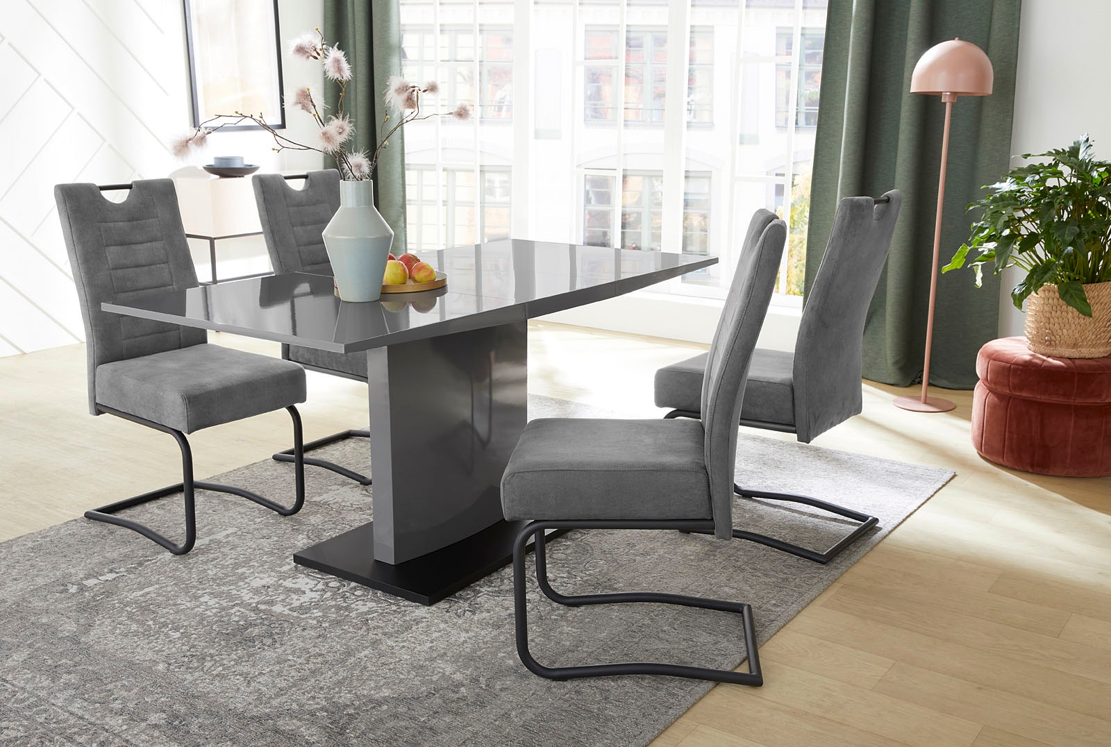 Jockenhöfer Gruppe Freischwinger »Jan« (Set) 4 Stk.Taschenfederkenpolsterun günstig online kaufen