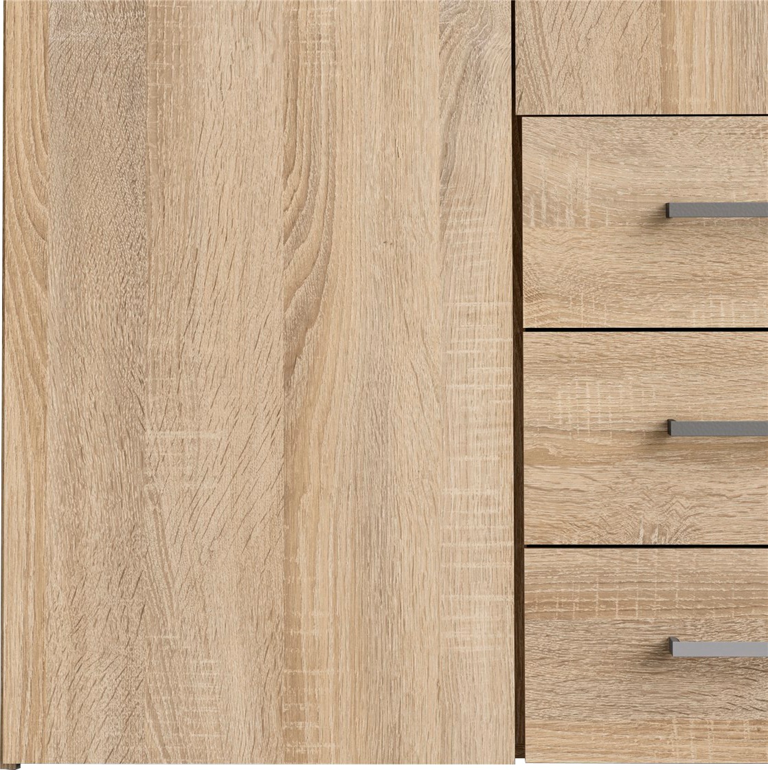 Home affaire Kleiderschrank, Mit viel Stauraum, graue Stangengriffe, Gr. ca. 200,4 x 154 x 49,5 cm