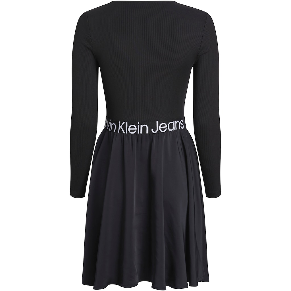 Calvin Klein Jeans Blusenkleid »LOGO ELASTIC LS DRESS«